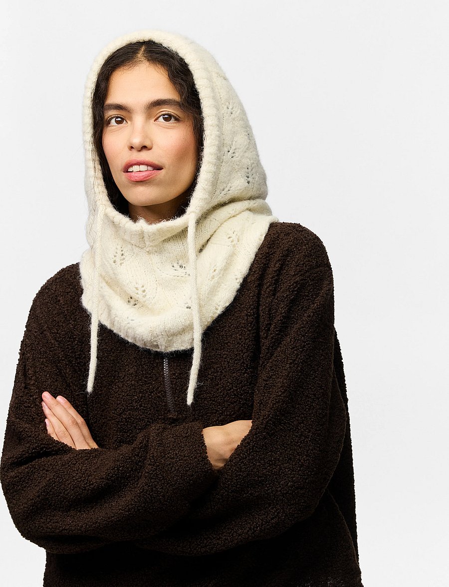 Pieces - PCNAMBI POINTELLE BALACLAVA NOOS BC - maskmütsid - whitecap gray - 0