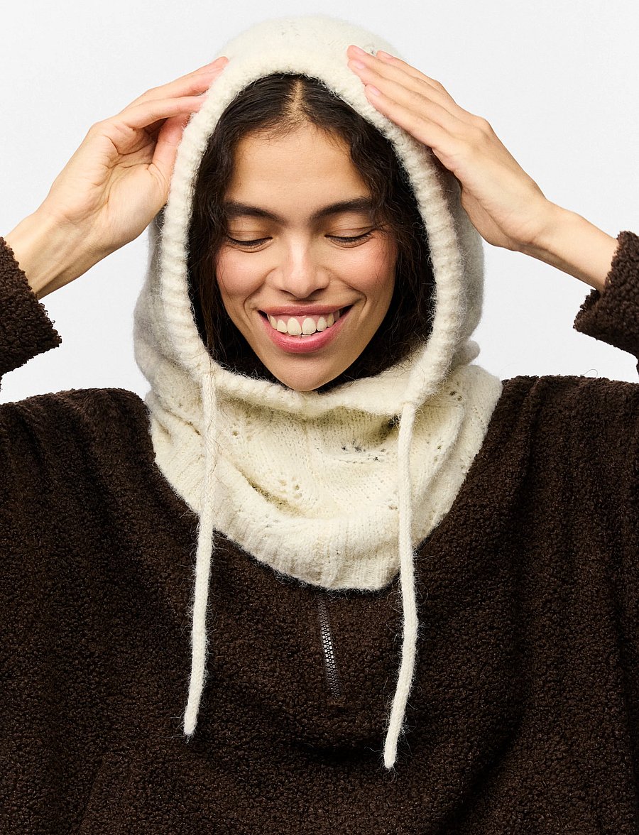 Pieces - PCNAMBI POINTELLE BALACLAVA NOOS BC - maskmütsid - whitecap gray - 3