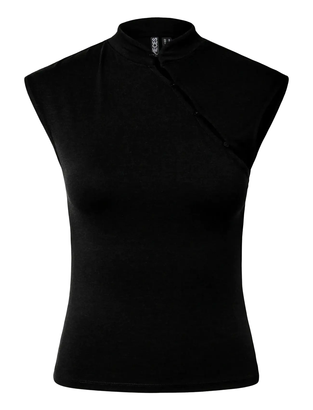 Pieces - PCJASMIN SS BUTTON DETAIL TOP JRS D2D - black - 1