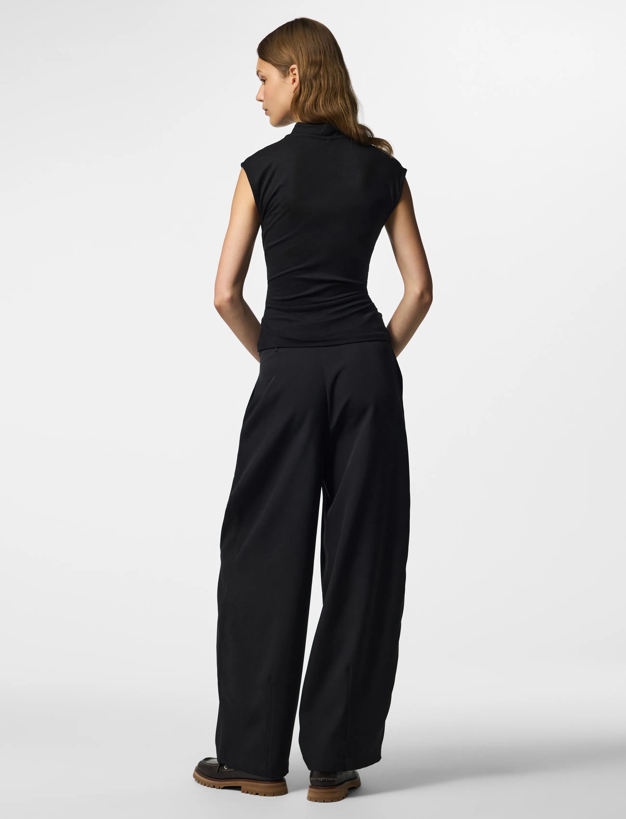 Pieces - PCJASMIN SS BUTTON DETAIL TOP JRS D2D - black - 3