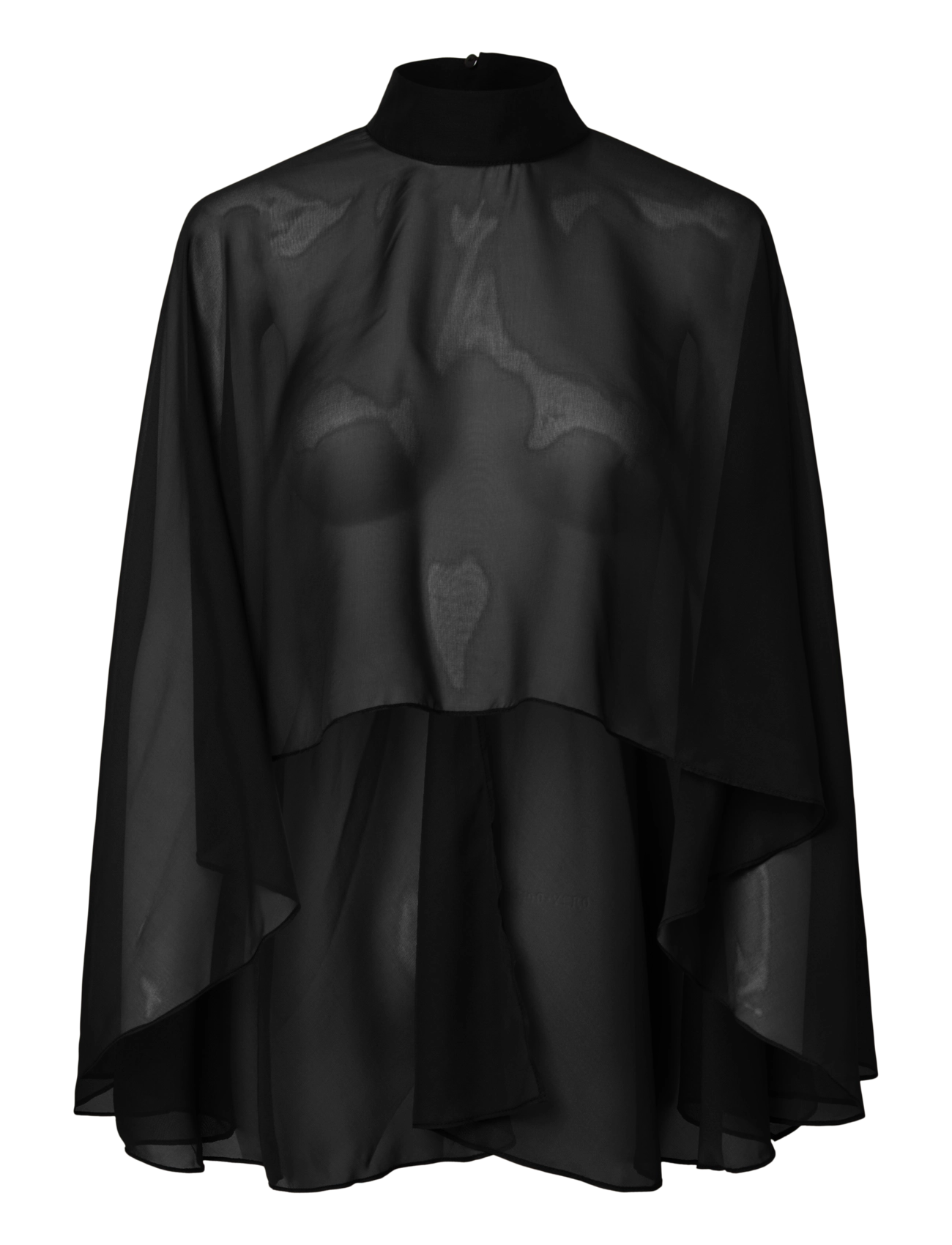 Pieces PCABIA HIGH NECK CAPE WVN D2D - Blouses & Shirts - BLACK / black