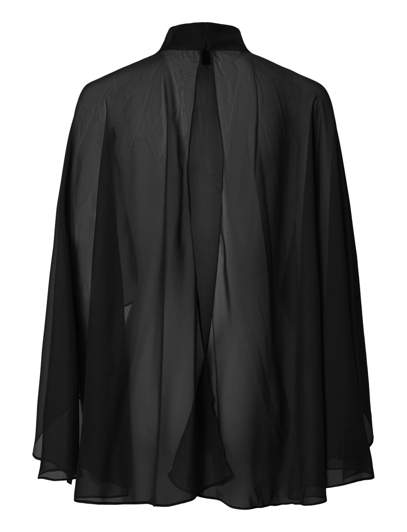 Pieces - PCABIA HIGH NECK CAPE WVN D2D - long sleeved blouses - black - 1