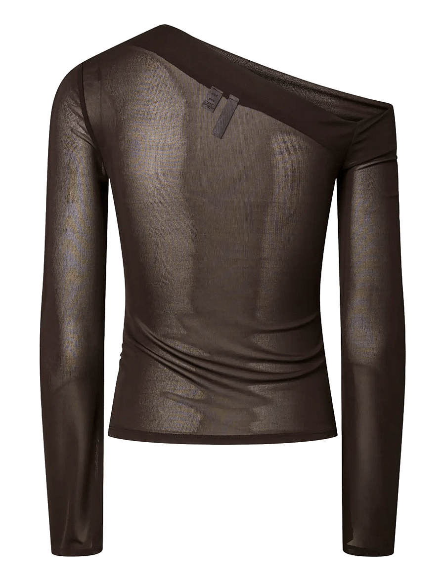 Pieces - PCALVILDA ONE SHOULDER TOP JRS D2D - langærmede bluser - black - 2