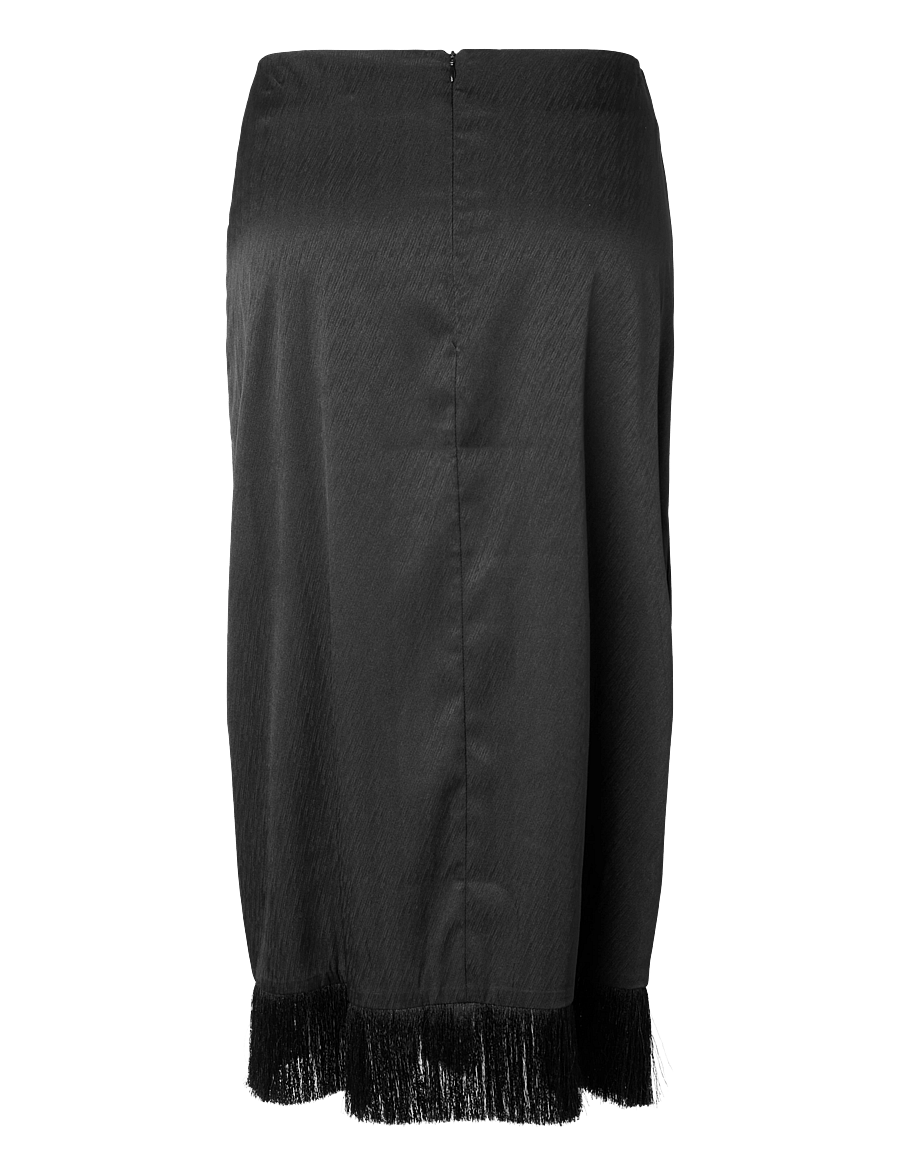 Pieces - PCANNE MW FRILL MIDI SKIRT WVN D2D - midi skirts - black - 1