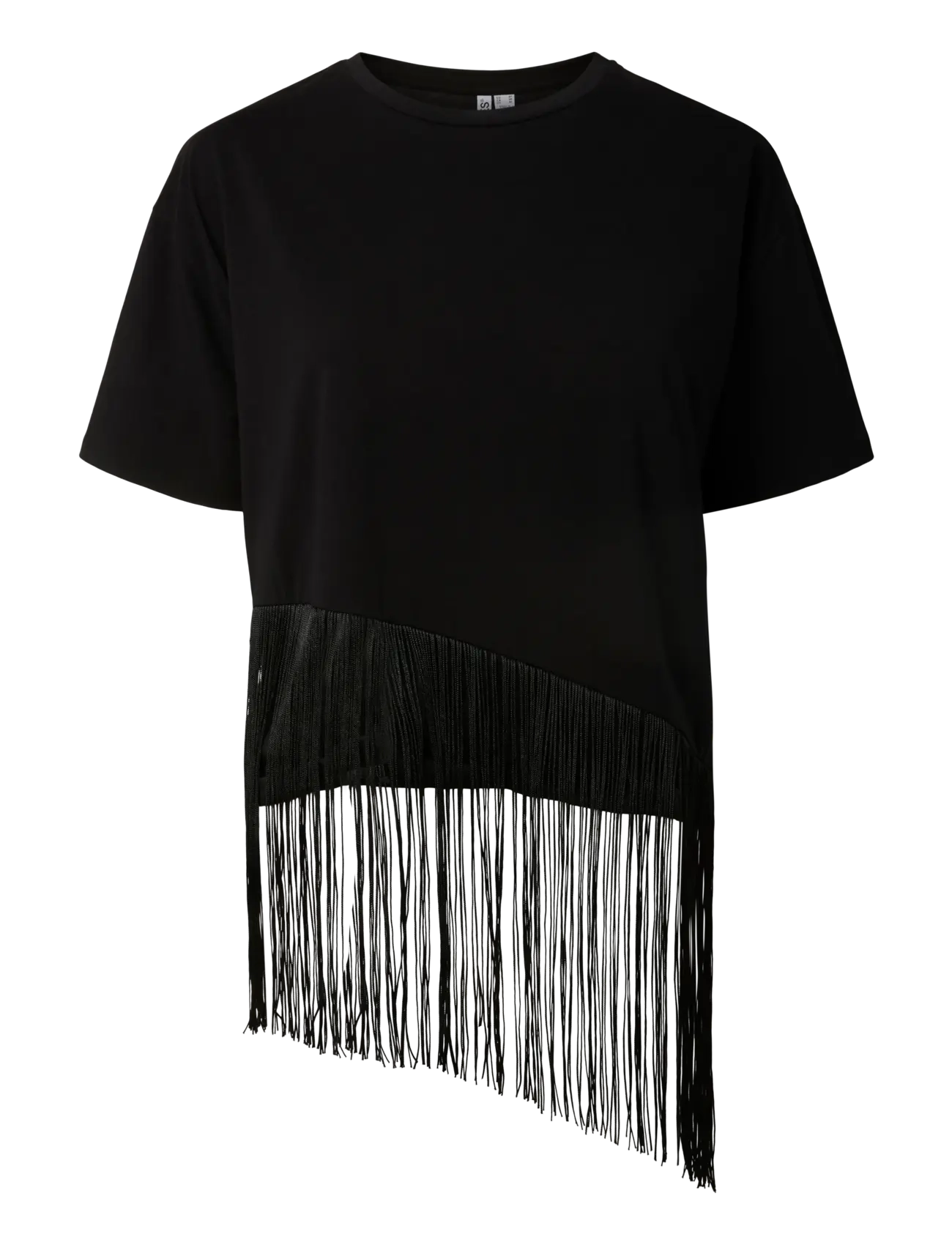 Pieces PCOLLIE SS O-NECK FRILLS T-SHIRT JRS D2D - T-shirts - BLACK / black