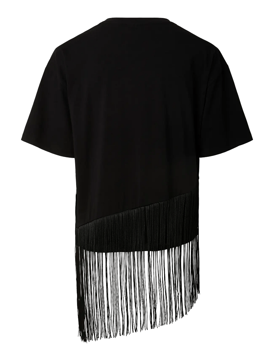 Pieces - PCOLLIE SS O-NECK FRILLS T-SHIRT JRS D2D - t-shirts - black - 2