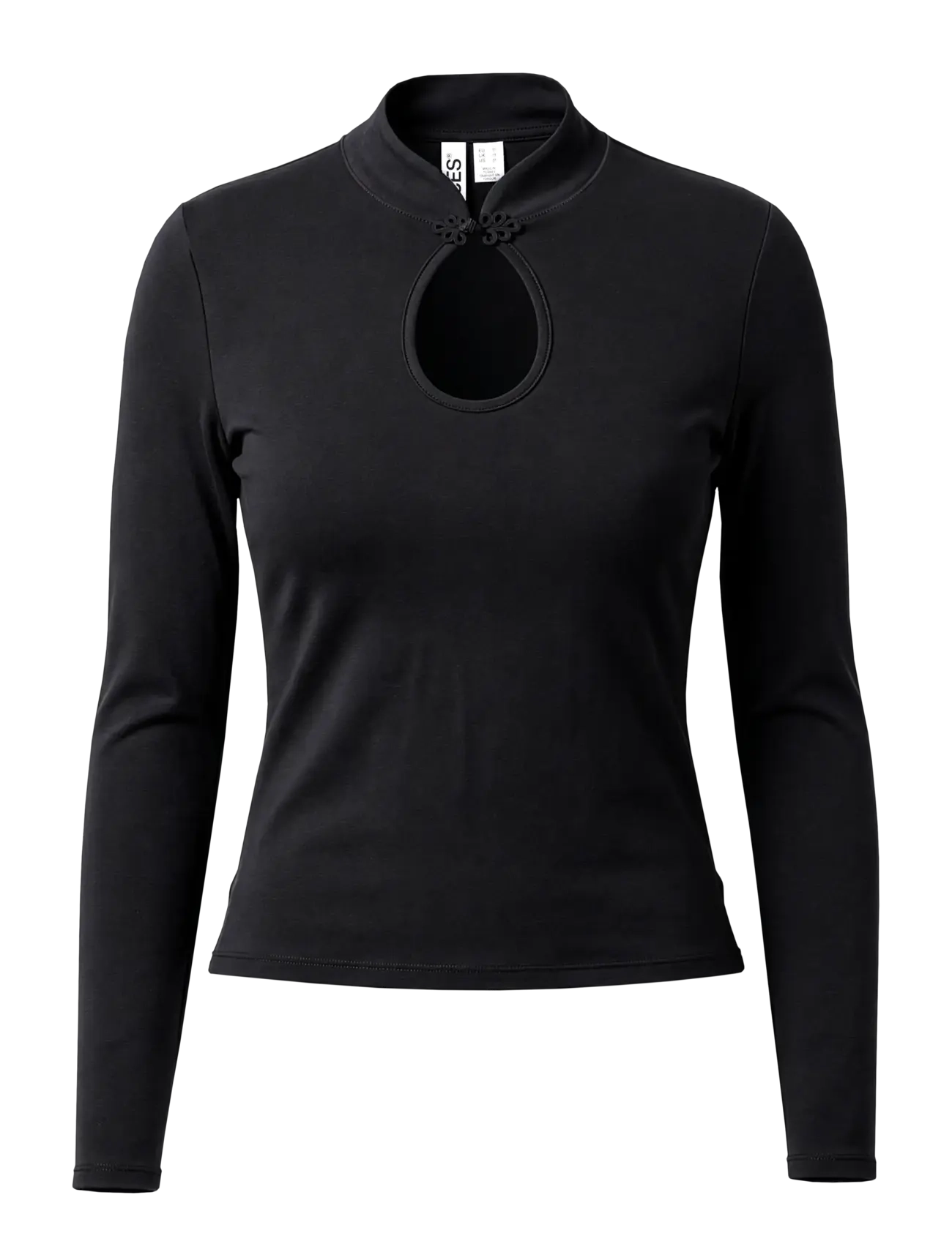 Pieces - PCMELLY LS KEYHOLE TOP JRS D2D - langærmede bluser - black - 1