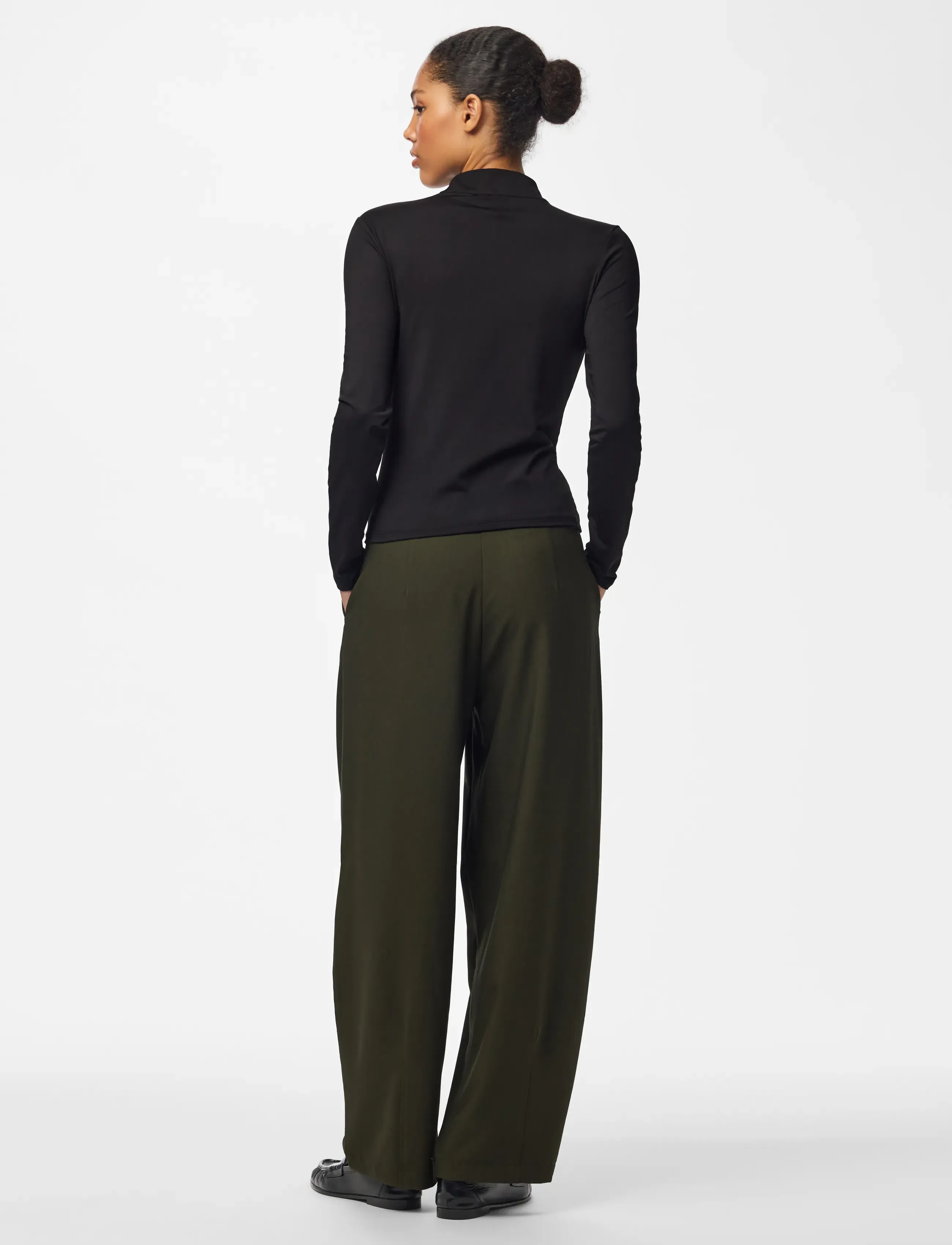 Pieces - PCMELLY LS KEYHOLE TOP JRS D2D - langærmede bluser - black - 3