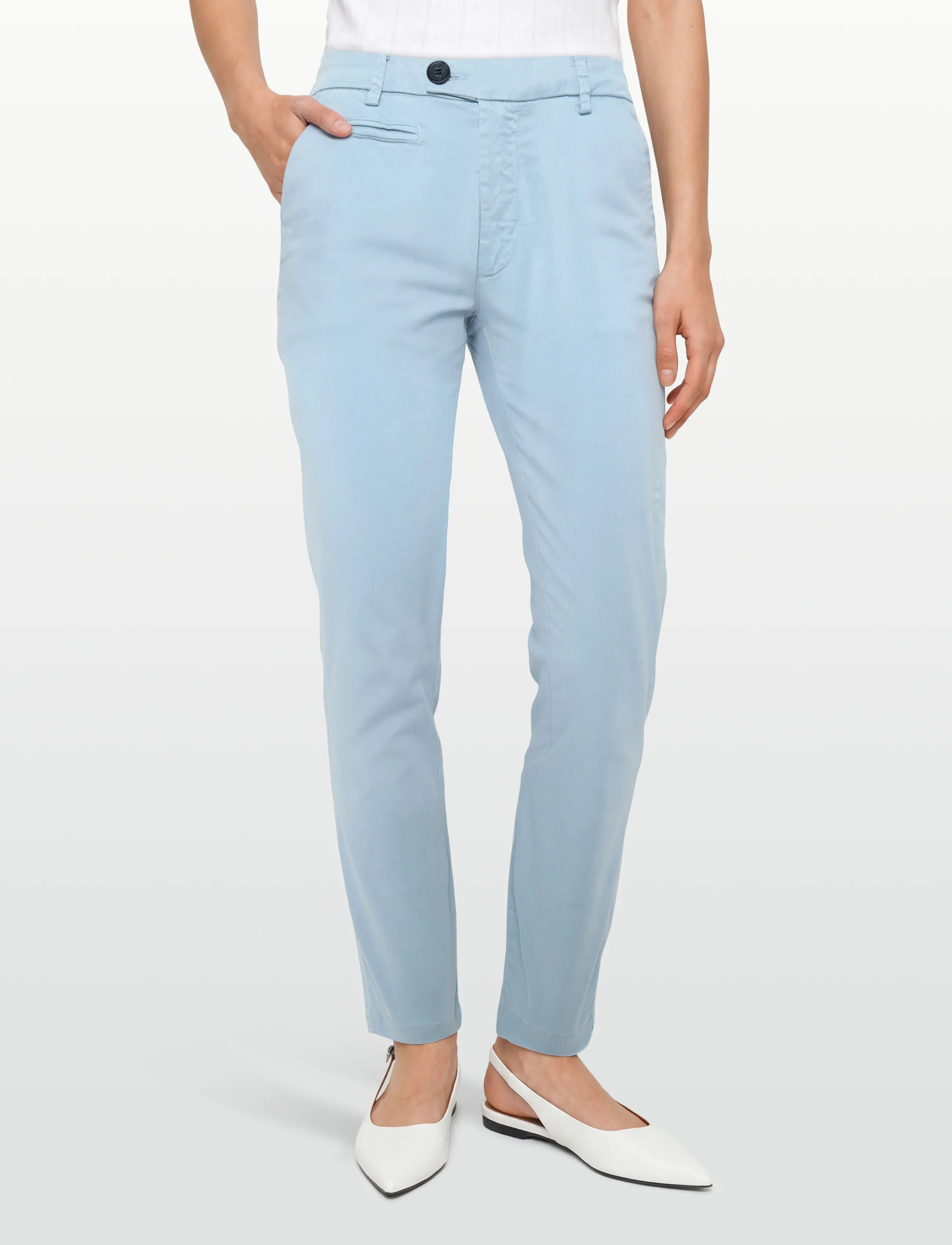 Pieszak - PD-Anika Support Cropped Chino - slim fit bukser - sky blue - 3