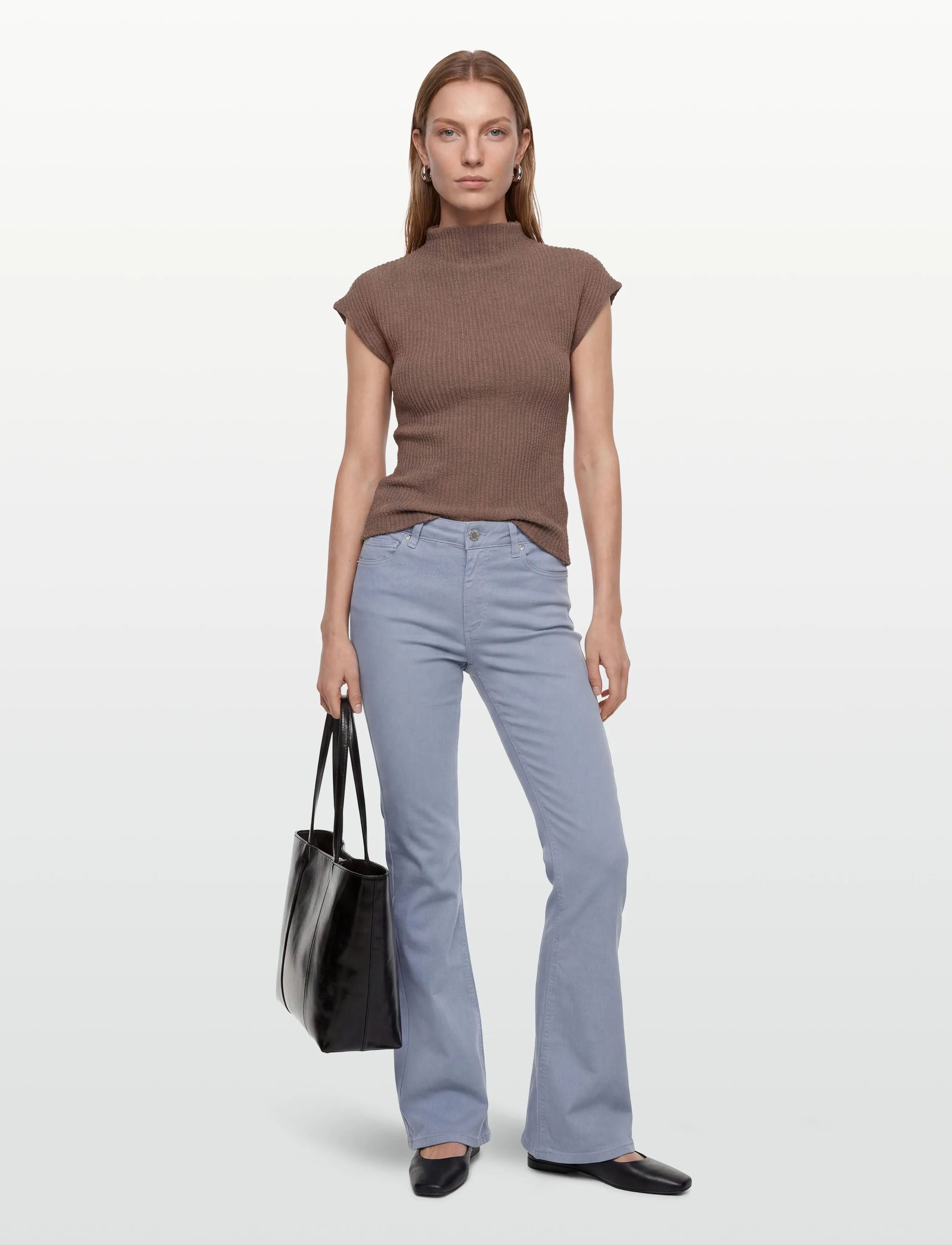 Pieszak - PD-Marija Jeans Colors - nuo kelių platėjantys džinsai - steel blue - 0
