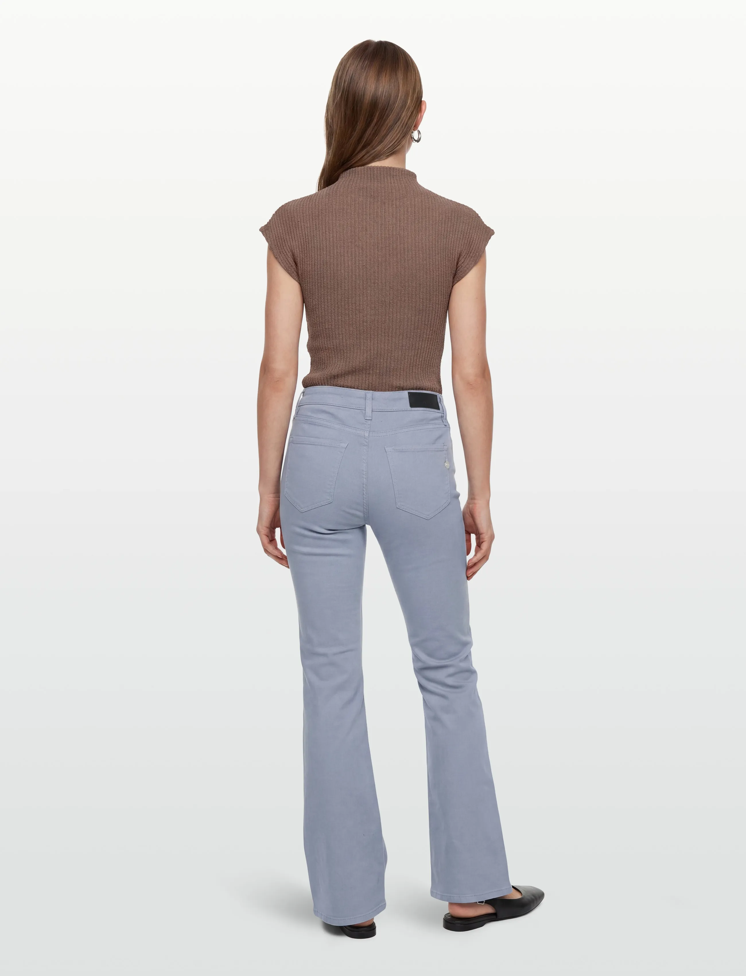 Pieszak - PD-Marija Jeans Colors - nuo kelių platėjantys džinsai - steel blue - 4