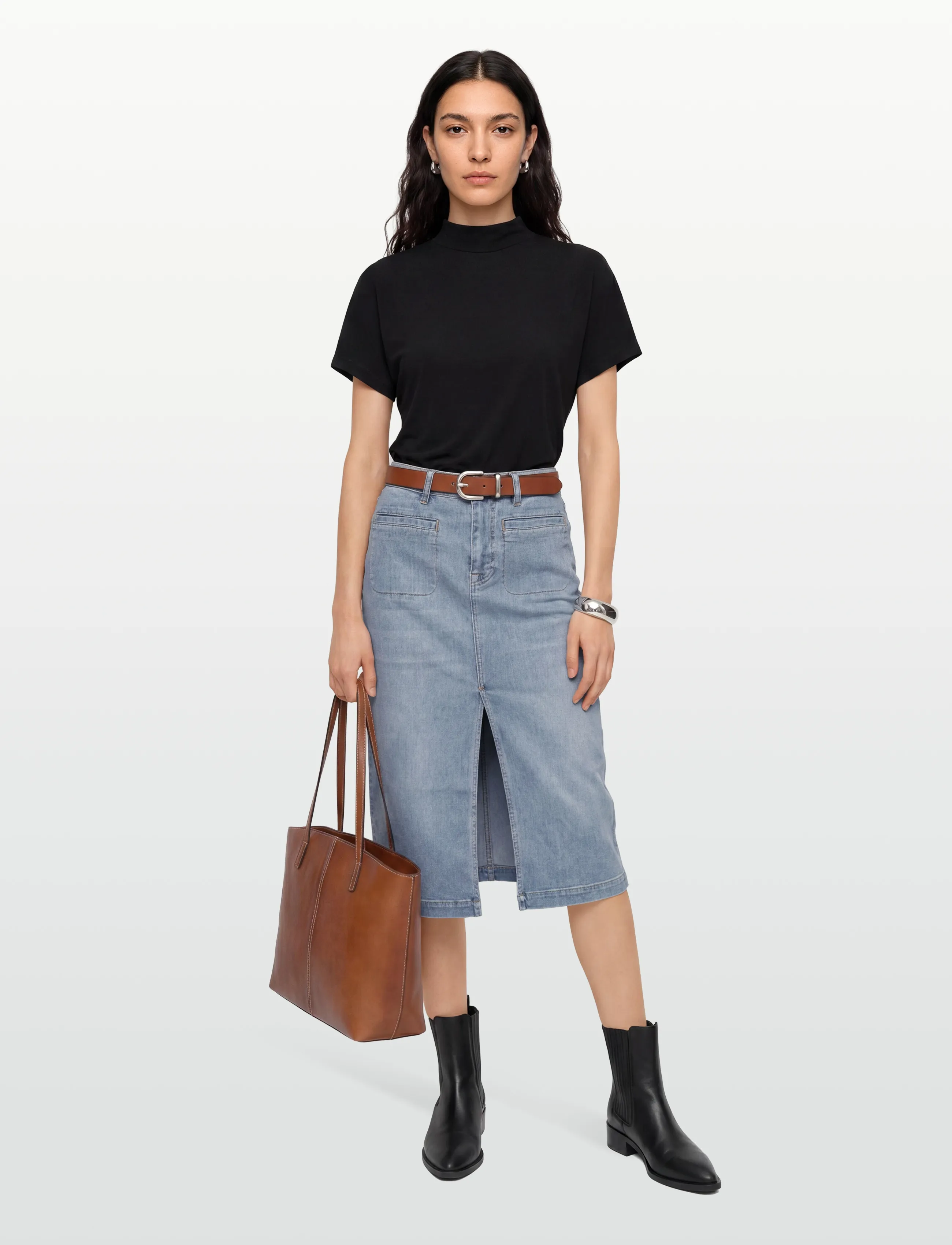 Pieszak Pd-Cara 70'S Skirt Wash Rivoli, 44, Röcke, Blau - Denim Frauen