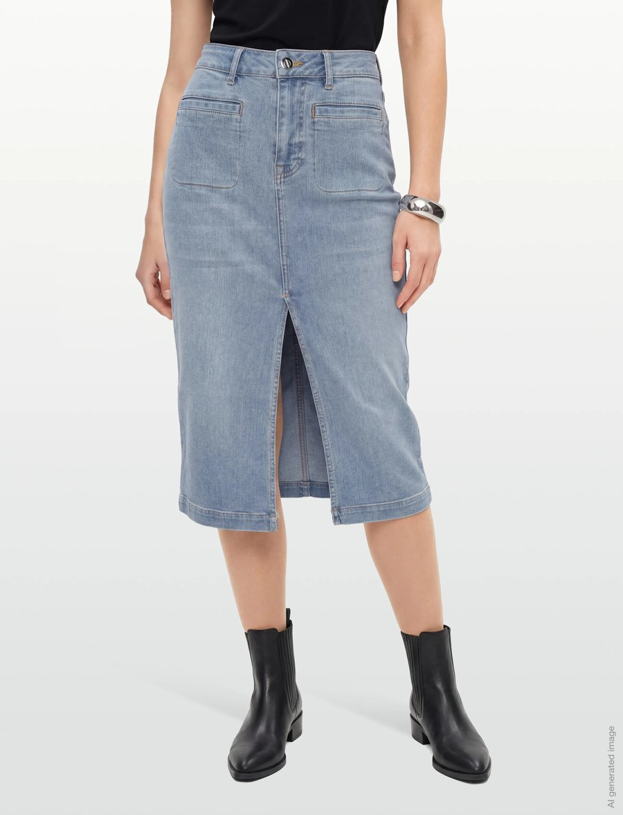 Pieszak - PD-Cara 70's Skirt Wash Rivoli - jeansröcke - denim blue - 3