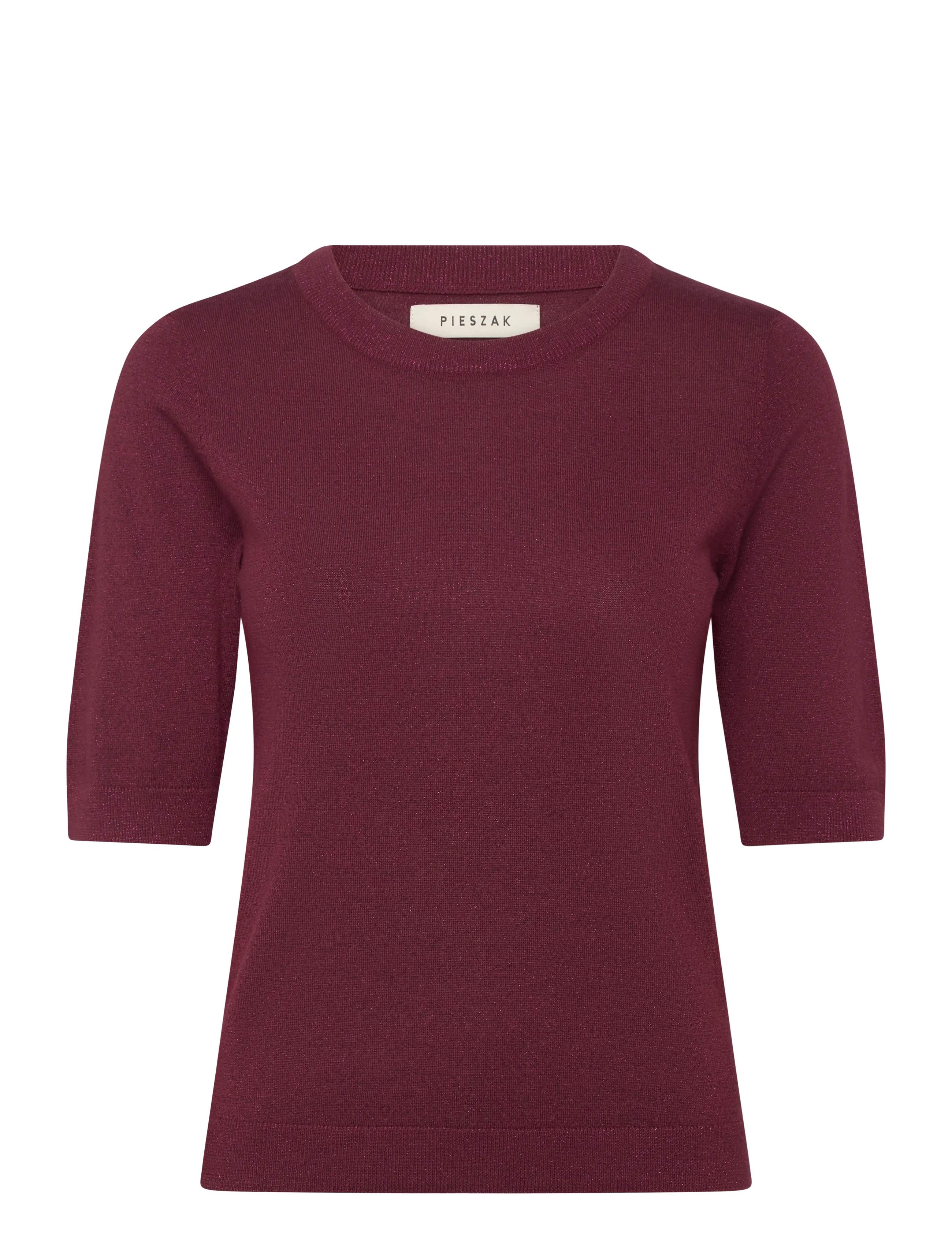 Pieszak PD-Vigga SS Lurex Knit - Tøj - BURGUNDY / burgundy