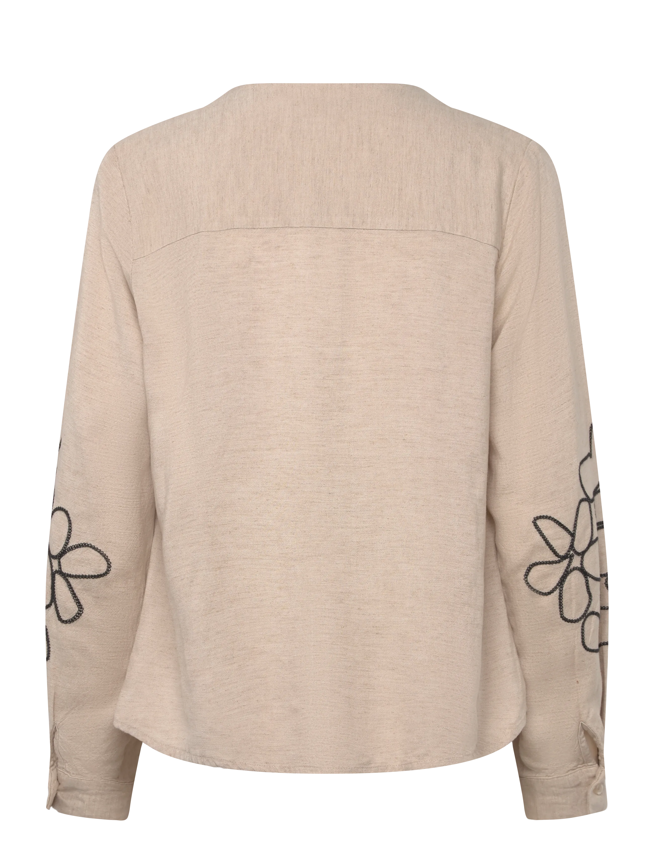 Pieszak - PD-Camilla Emb. V-Neck Shirt - hørskjorter - vanilla white - 1