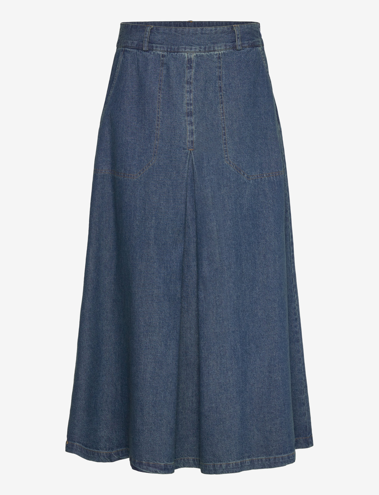 Pieszak - PD-Harper Chambrey Pleat Skirt - jeansröcke - denim blue - 1