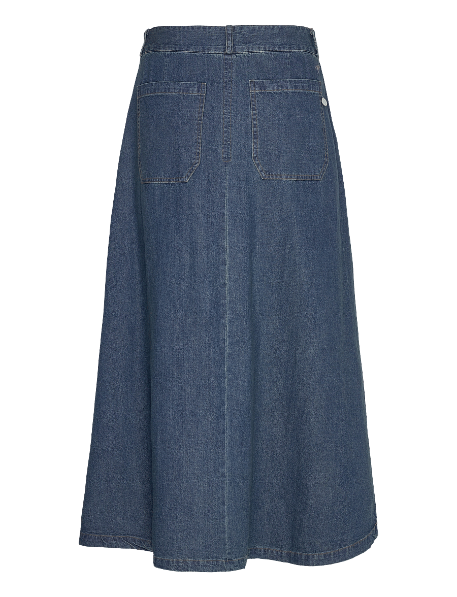 Pieszak - PD-Harper Chambrey Pleat Skirt - denim blue - 2