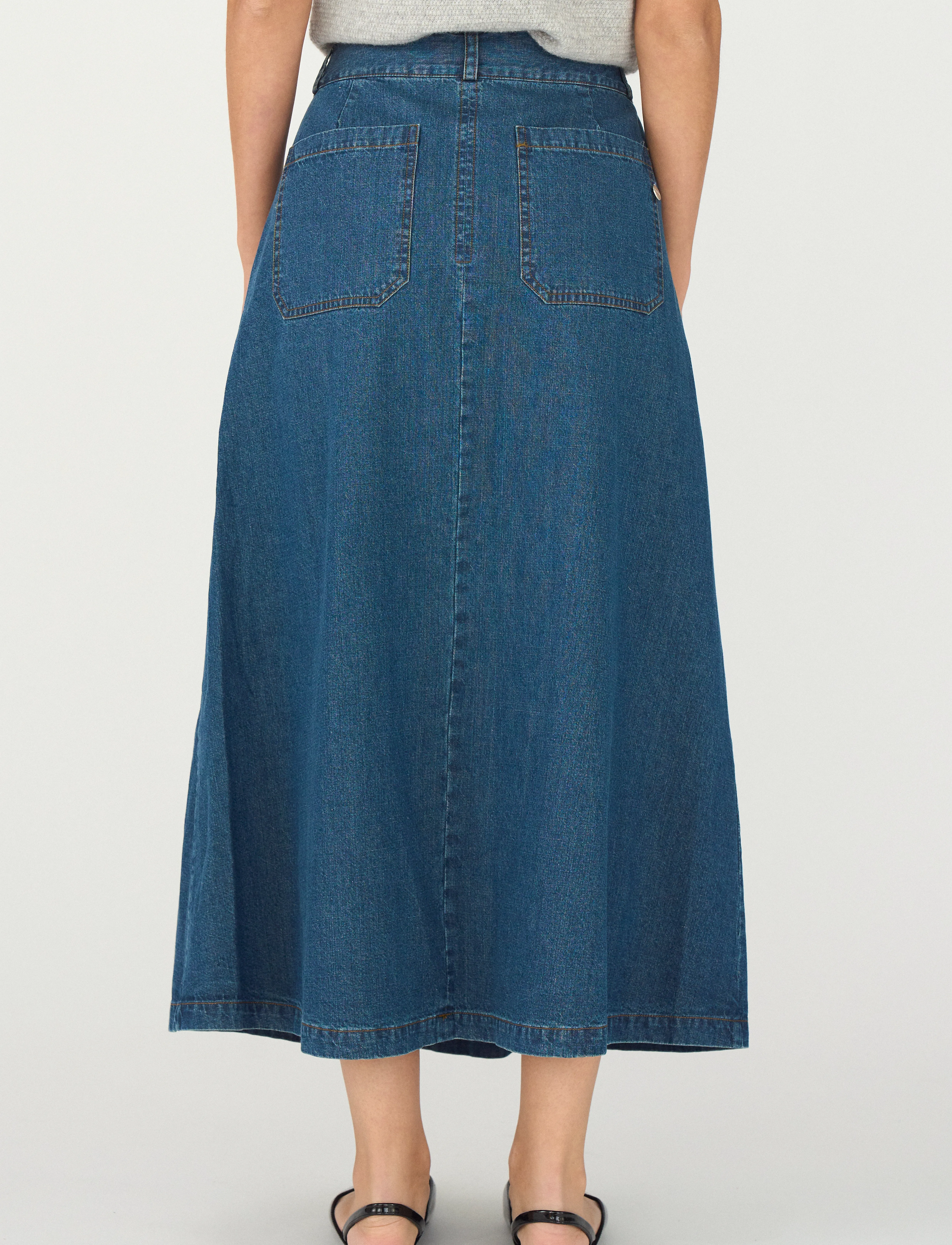 Pieszak - PD-Harper Chambrey Pleat Skirt - denim blue - 3