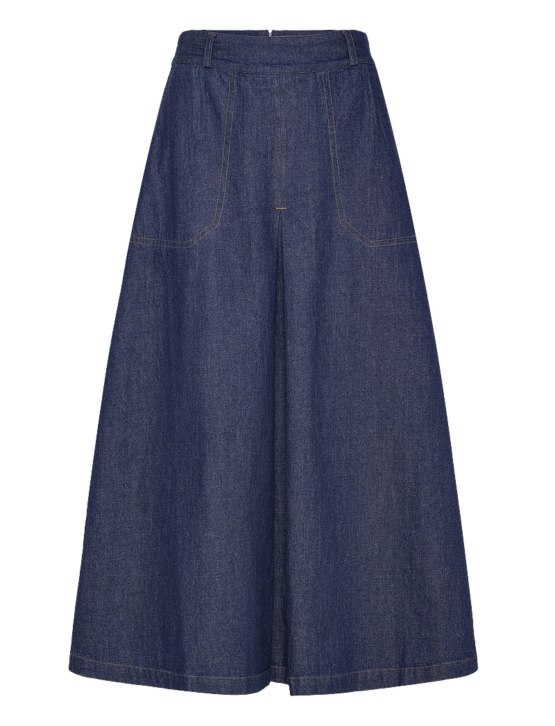 Pieszak - PD-Harper Chambrey Pleat Skirt - denimnederdele - rinse denim - 1