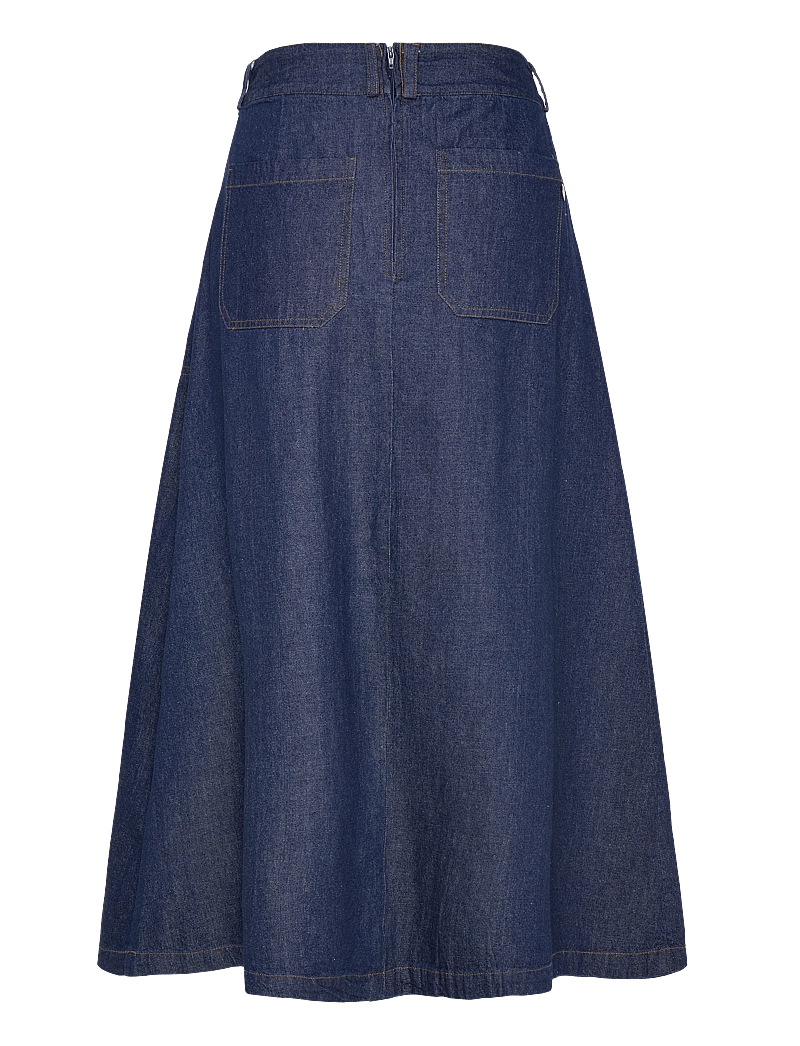Pieszak - PD-Harper Chambrey Pleat Skirt - denimnederdele - rinse denim - 2