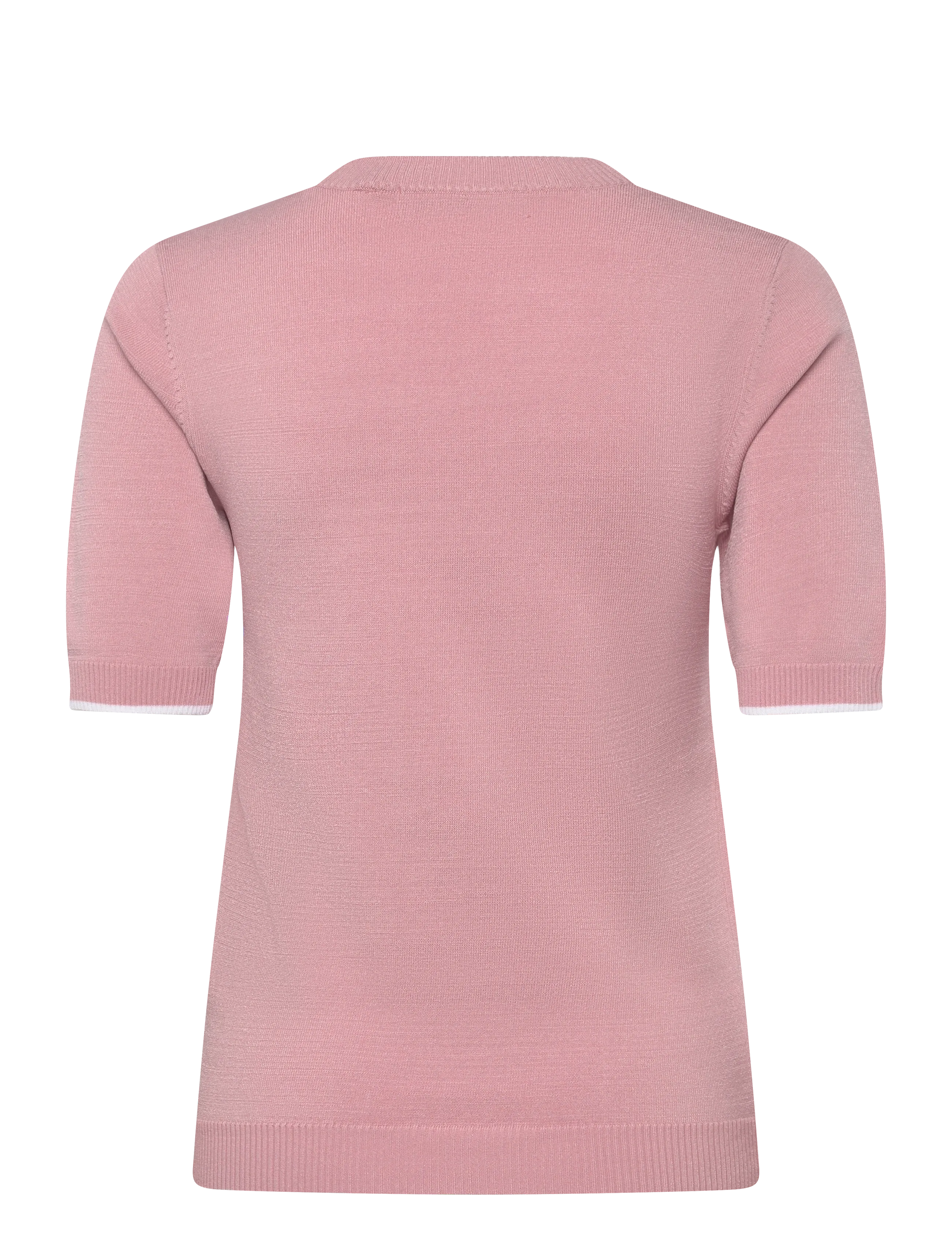 Pieszak - PD-Vigga Contrast O-neck Knit - trøjer - rose bloom / whisper white - 1