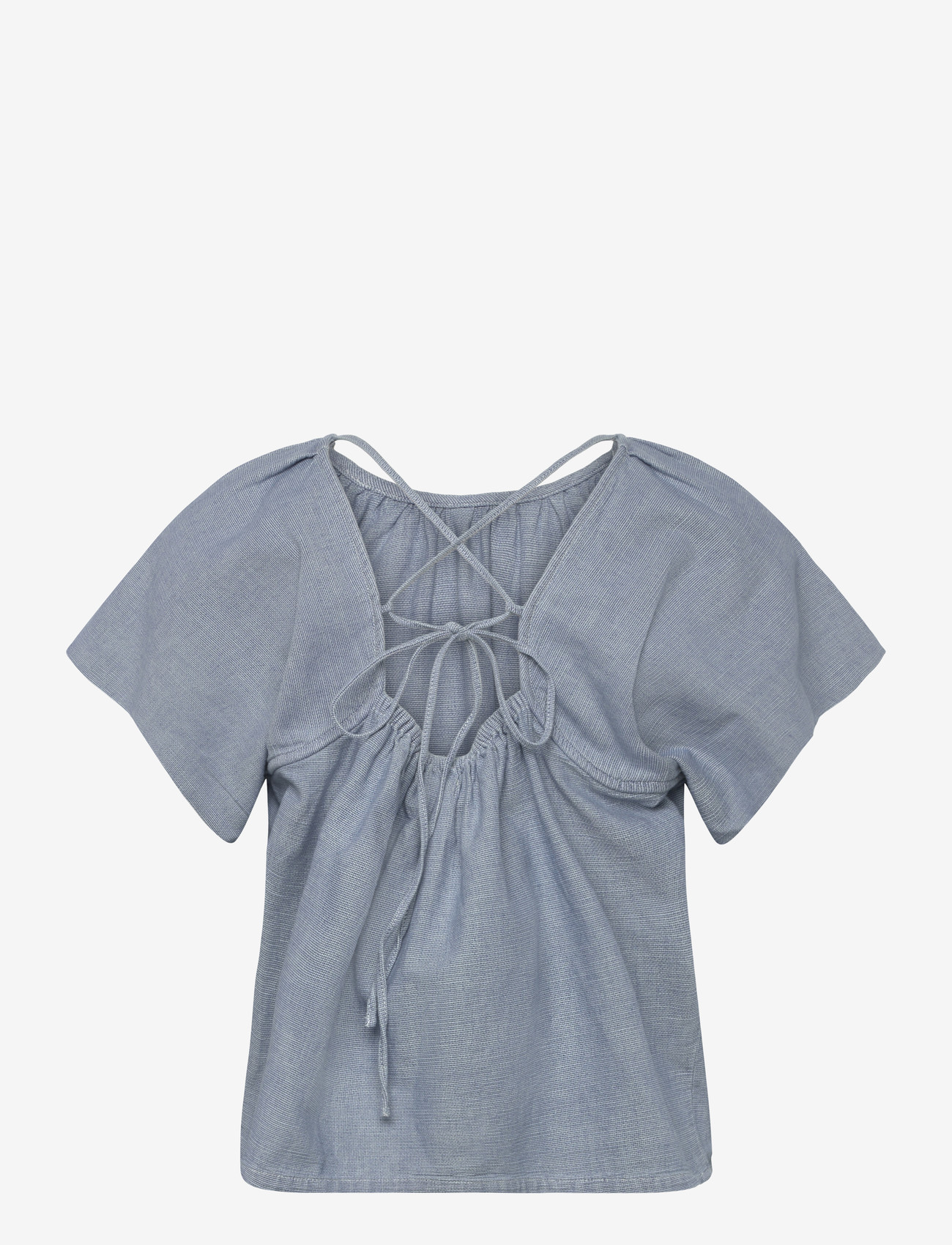 Pieszak - PD-Chrissy Open Back Top - bluzki krotkim rekawem - denim blue - 1