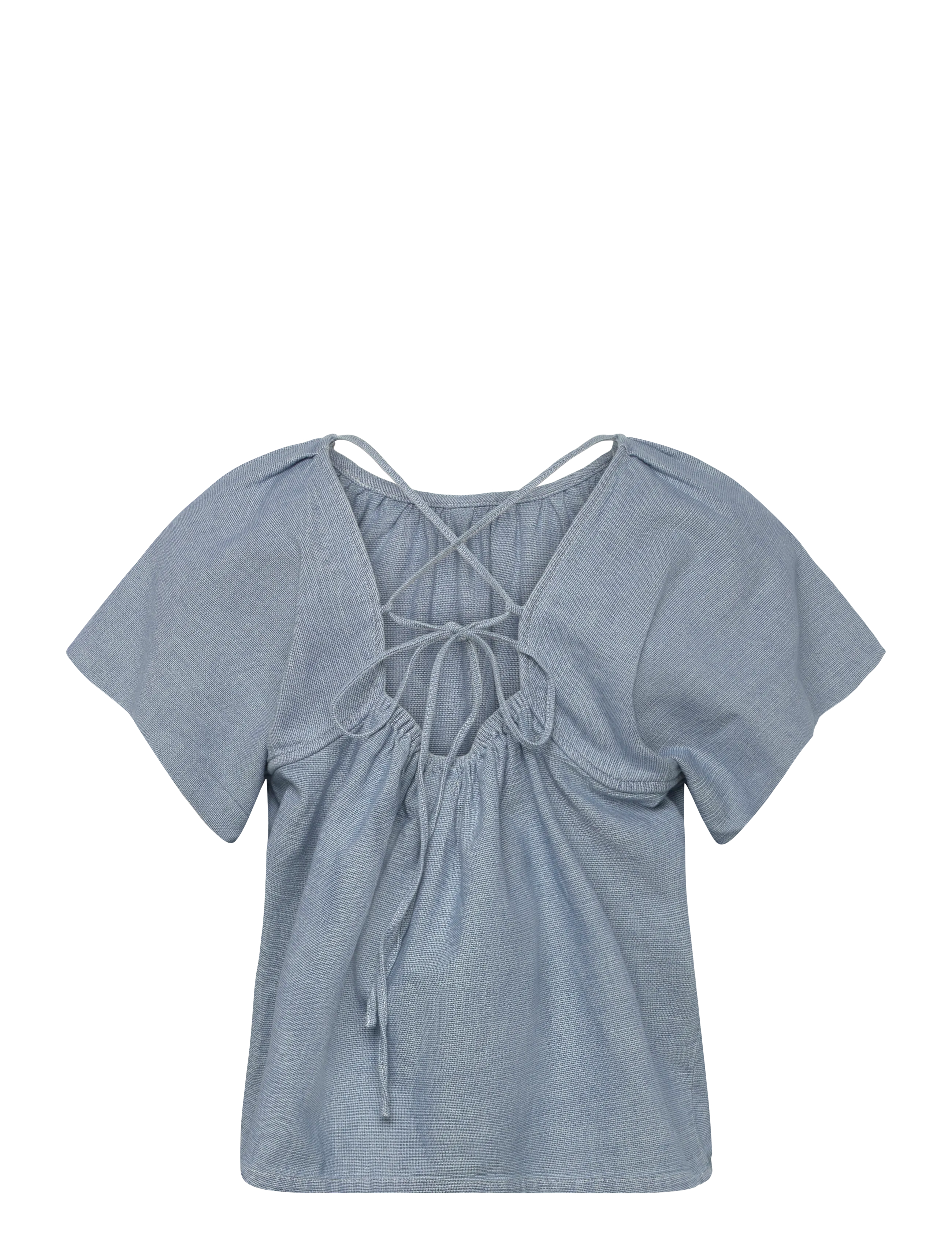 Pieszak - PD-Chrissy Open Back Top - kurzämlige blusen - denim blue - 1