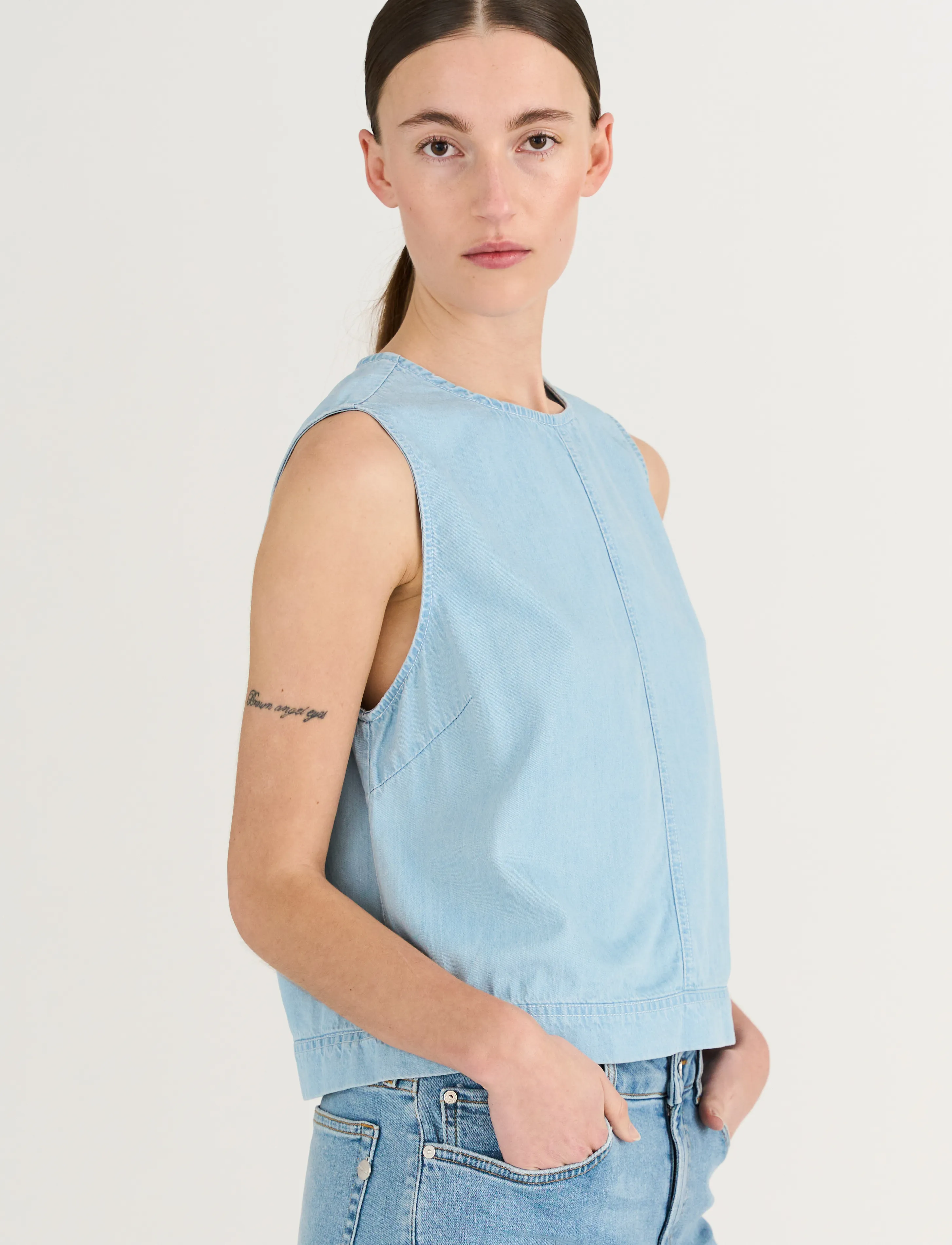 Pieszak - PD-Drew Denim Top - Ærmeløse toppe - denim blue - 3