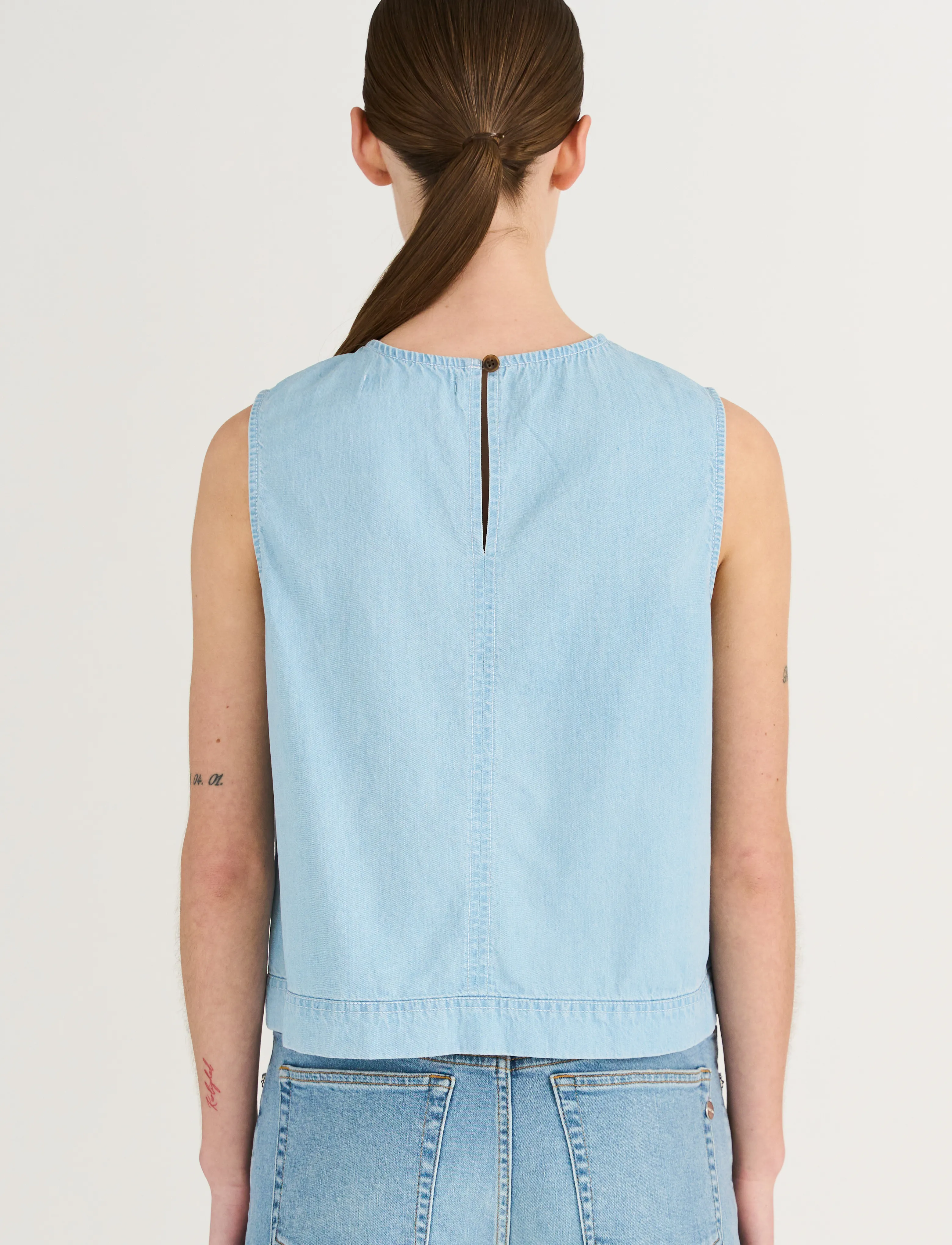 Pieszak - PD-Drew Denim Top - Ærmeløse toppe - denim blue - 4