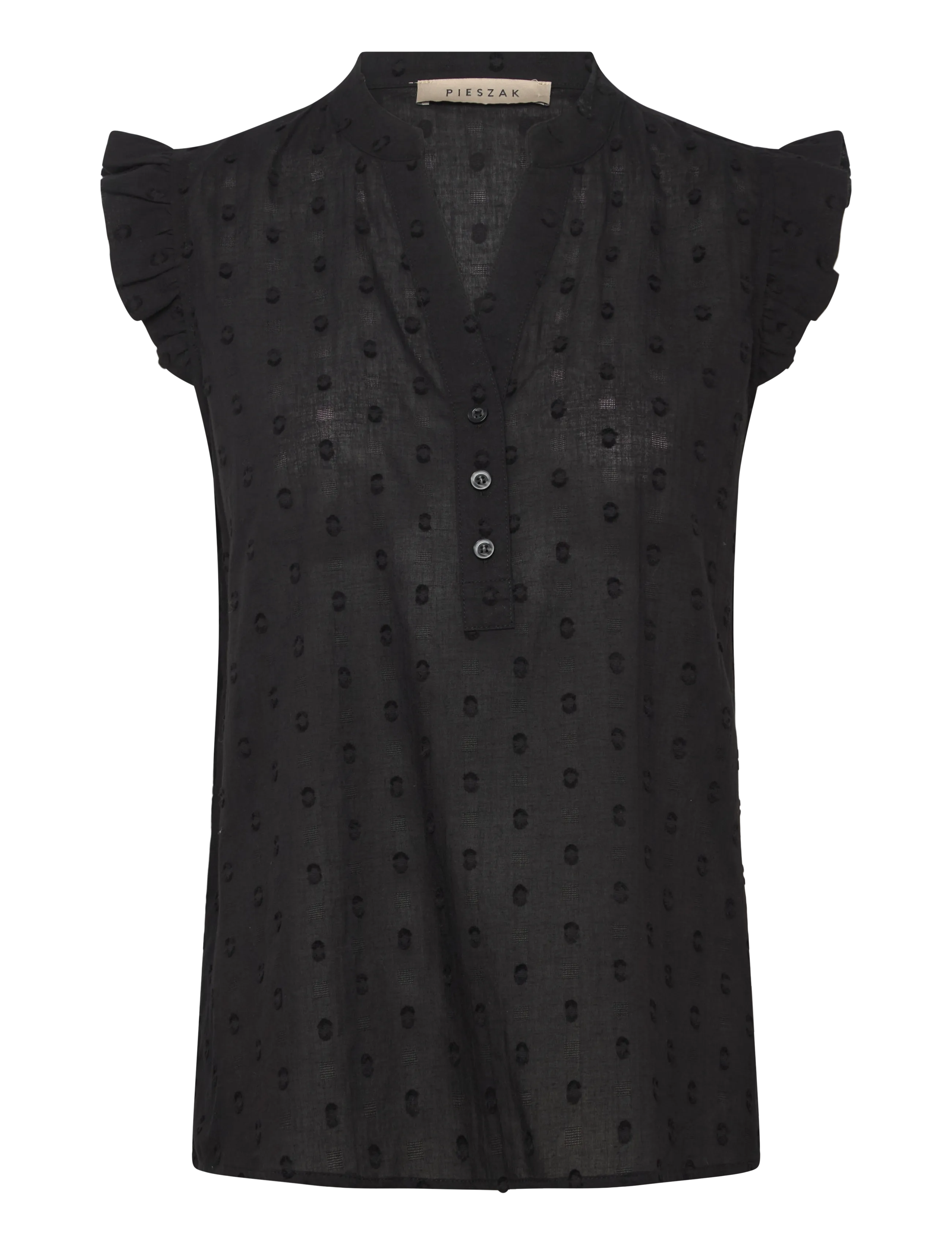 Pieszak PD-Mabel Dobby Dot SL Shirt - Bluser & Skjorter - BLACK / black