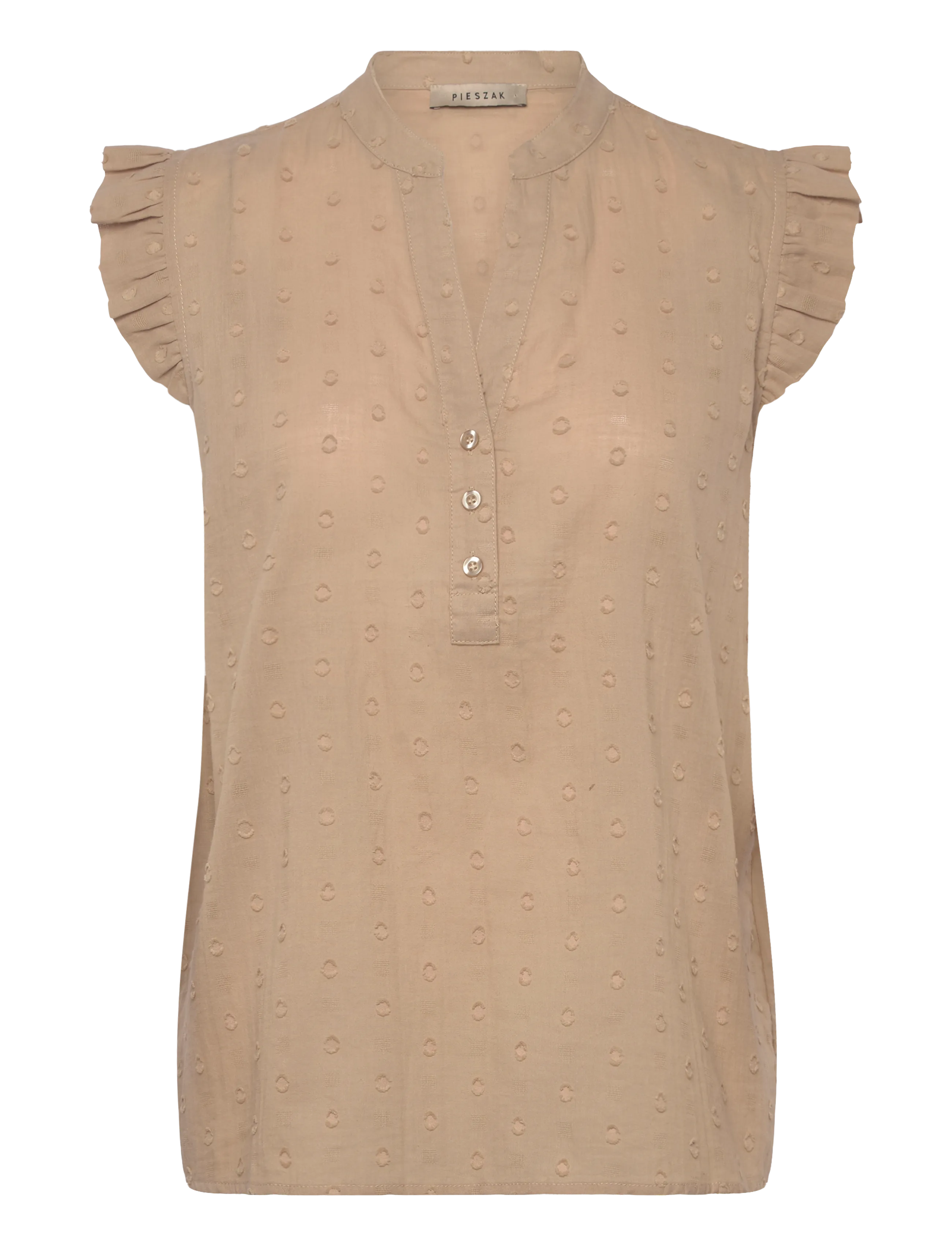 Pieszak PD-Mabel Dobby Dot SL Shirt - Tøj - LEAD BROWN / brown