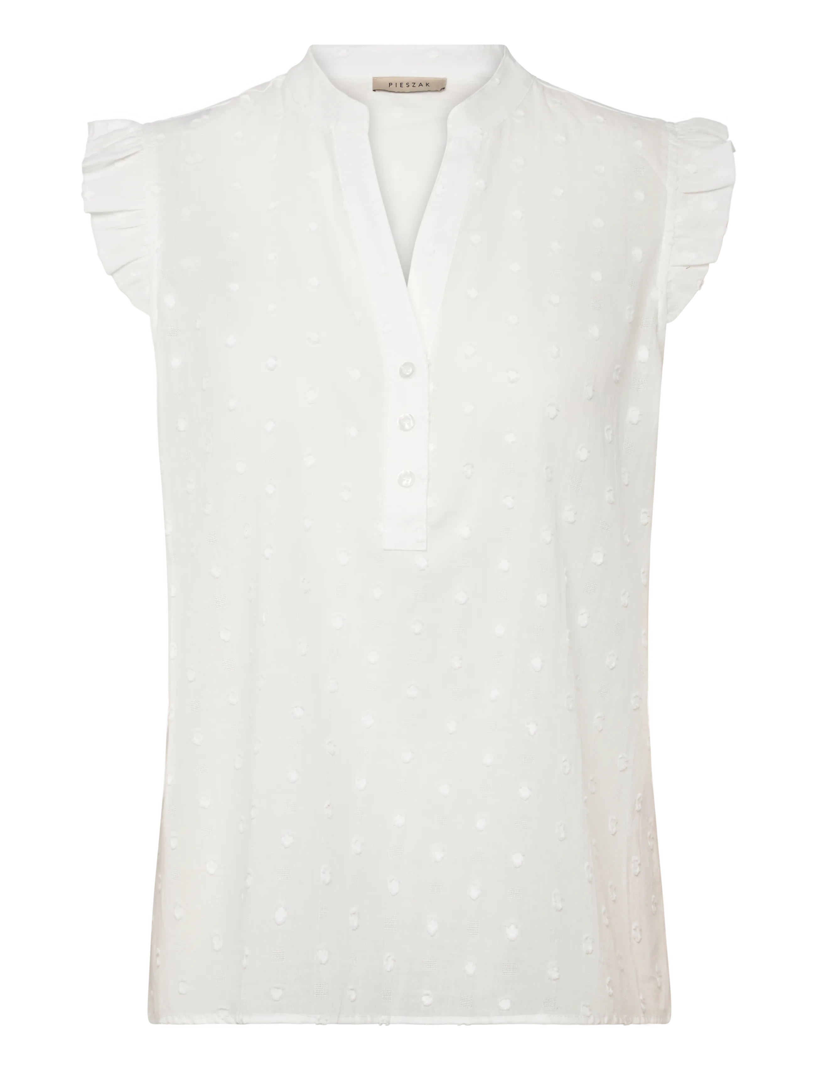 Pieszak PD-Mabel Dobby Dot SL Shirt - Bluser & Skjorter - WHITE / white