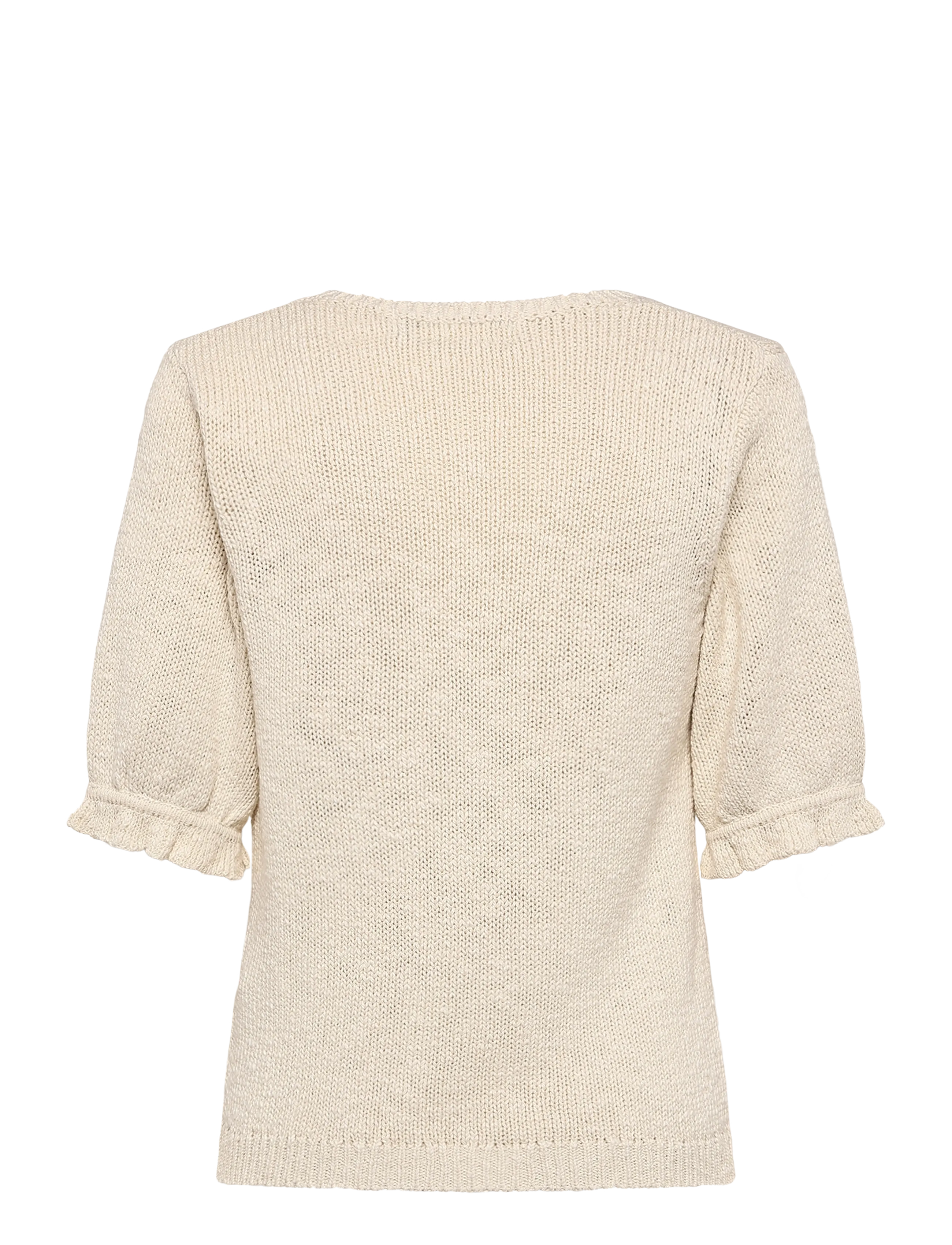 Pieszak - PD-Marianne Split V-neck Knit - t-shirts - white pearl - 1