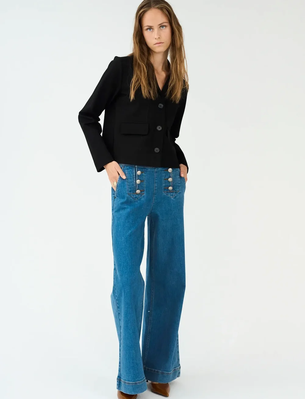 Pieszak - PD-Asta Sailor Jeans Wash Azure Blu - leveälahkeiset farkut - denim blue - 0