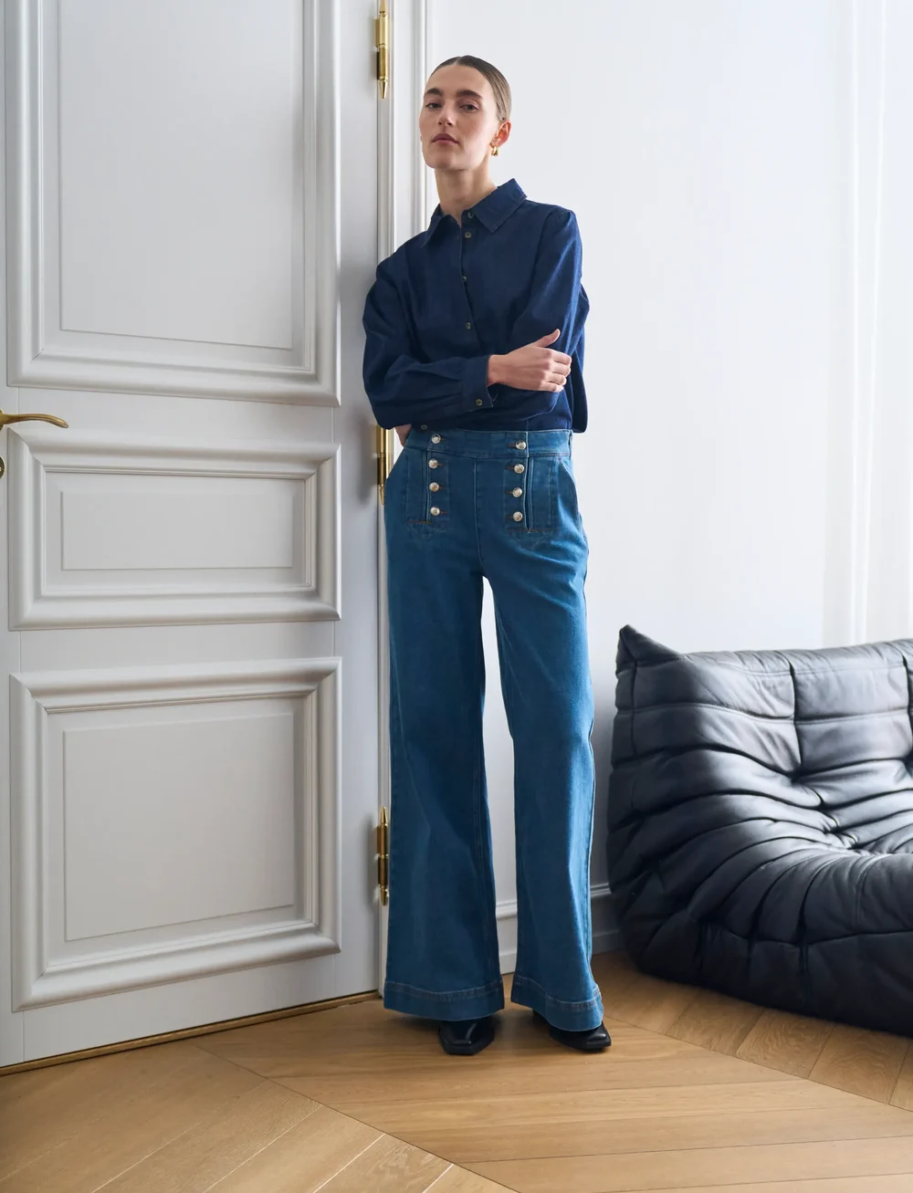 Pieszak - PD-Asta Sailor Jeans Wash Azure Blu - leveälahkeiset farkut - denim blue - 5