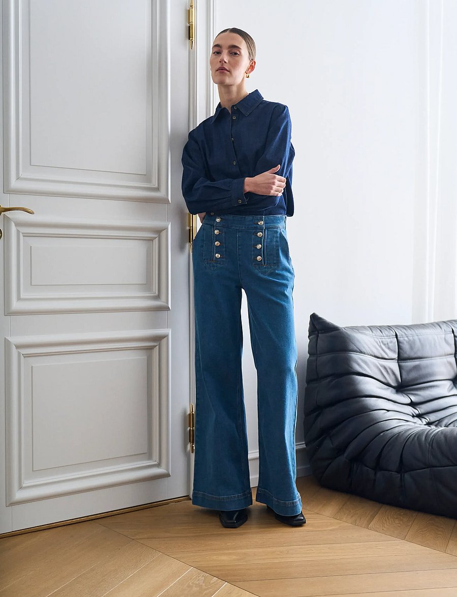 Pieszak - PD-Asta Sailor Jeans Wash Azure Blu - jeans met wijde pijpen - denim blue - 5