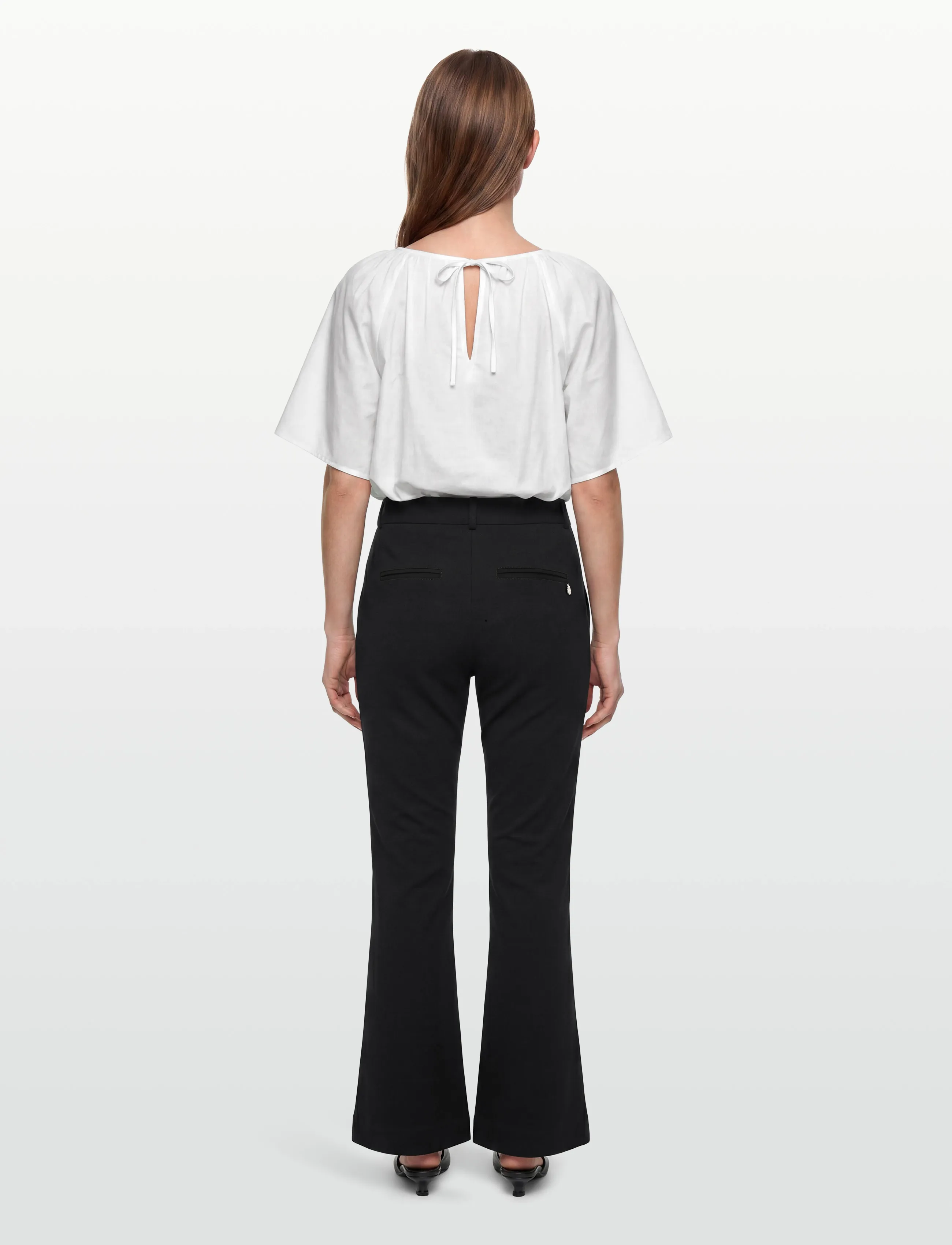 Pieszak - PD-Elise Cropped Kick Flare Pant - slim fit bukser - black - 4