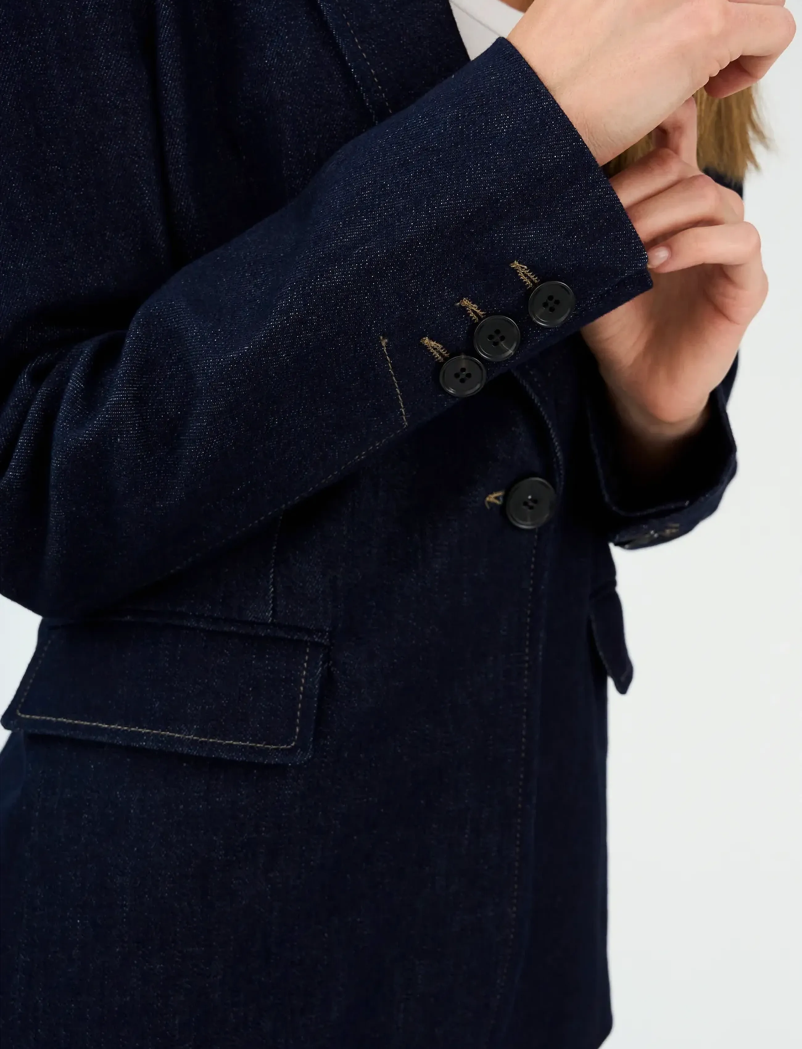 Pieszak - PD-Jennifer Blazer Wash Blue Dawn R - single breasted blazers - rinse denim - 4