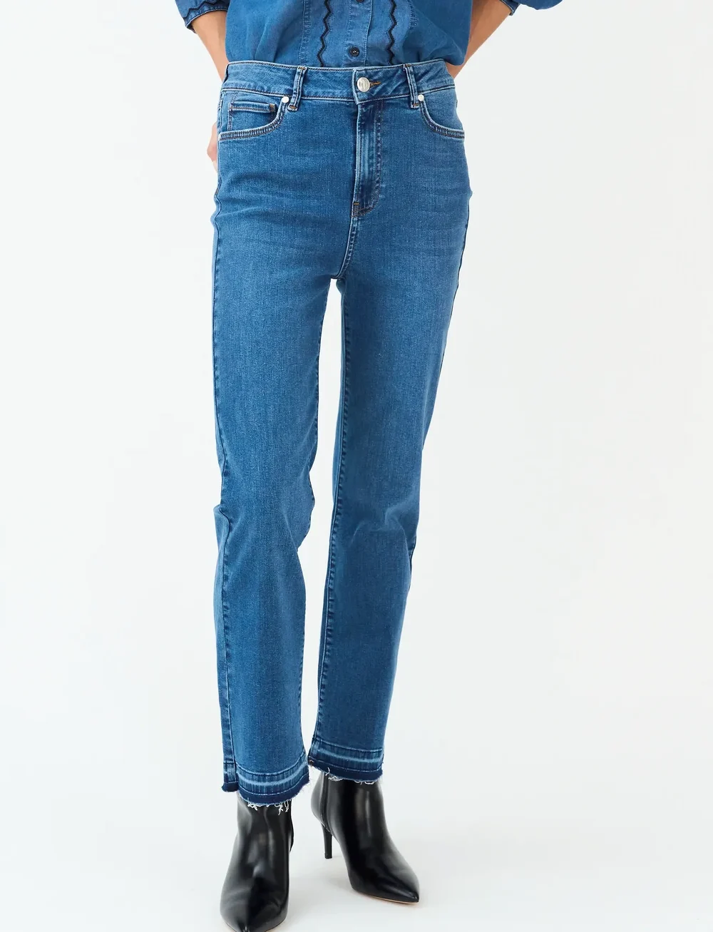 Pieszak - PD-Jenora Cropped Jeans Wash Savona - slim jeans - denim blue - 3