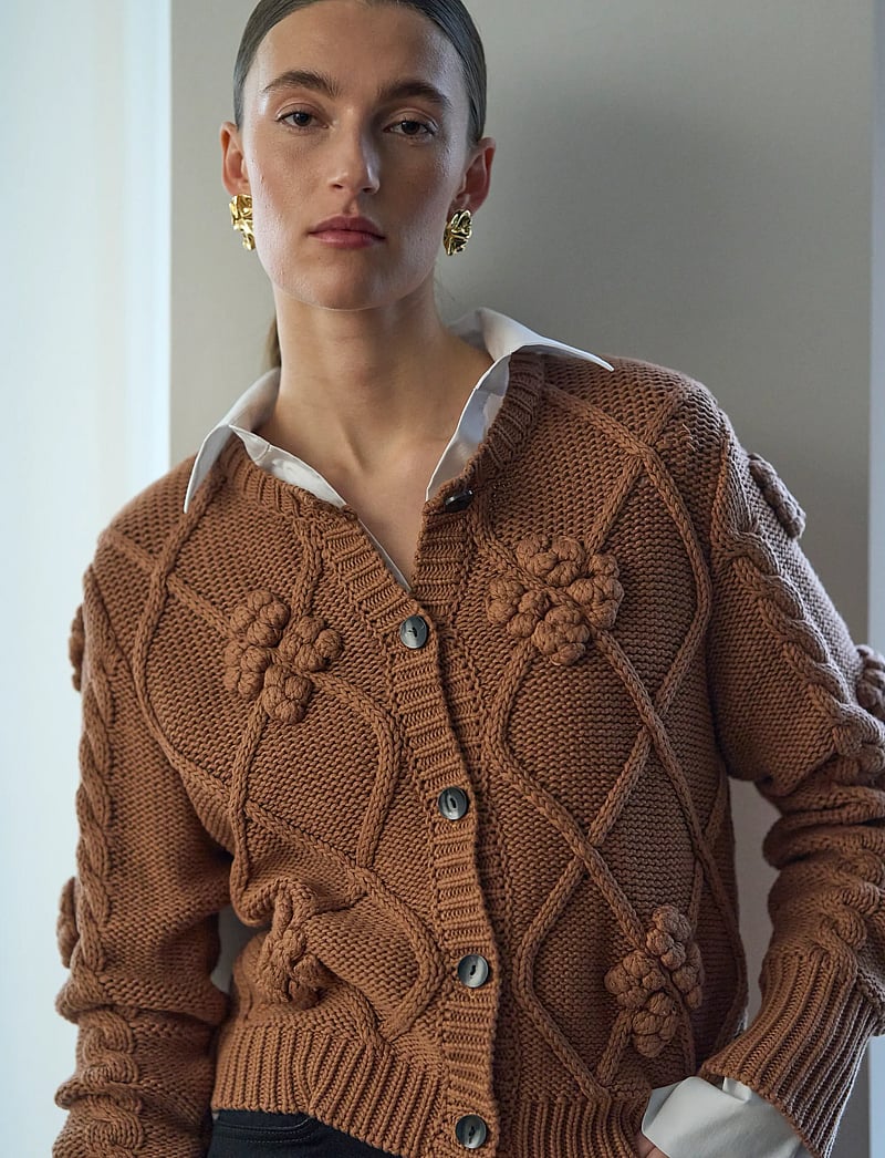 Pieszak - PD-Pearl Knit Cardigan - cardigans - nugget gold - 0