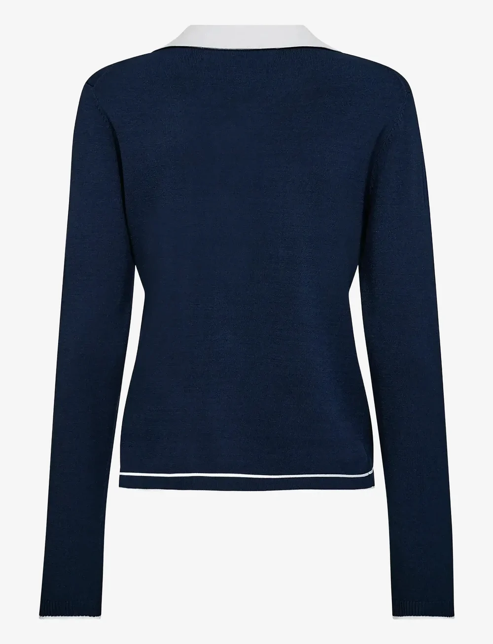 Pieszak - PD-Vigga LS Contrast Polo Knit - cardigans - midnight navy - 2