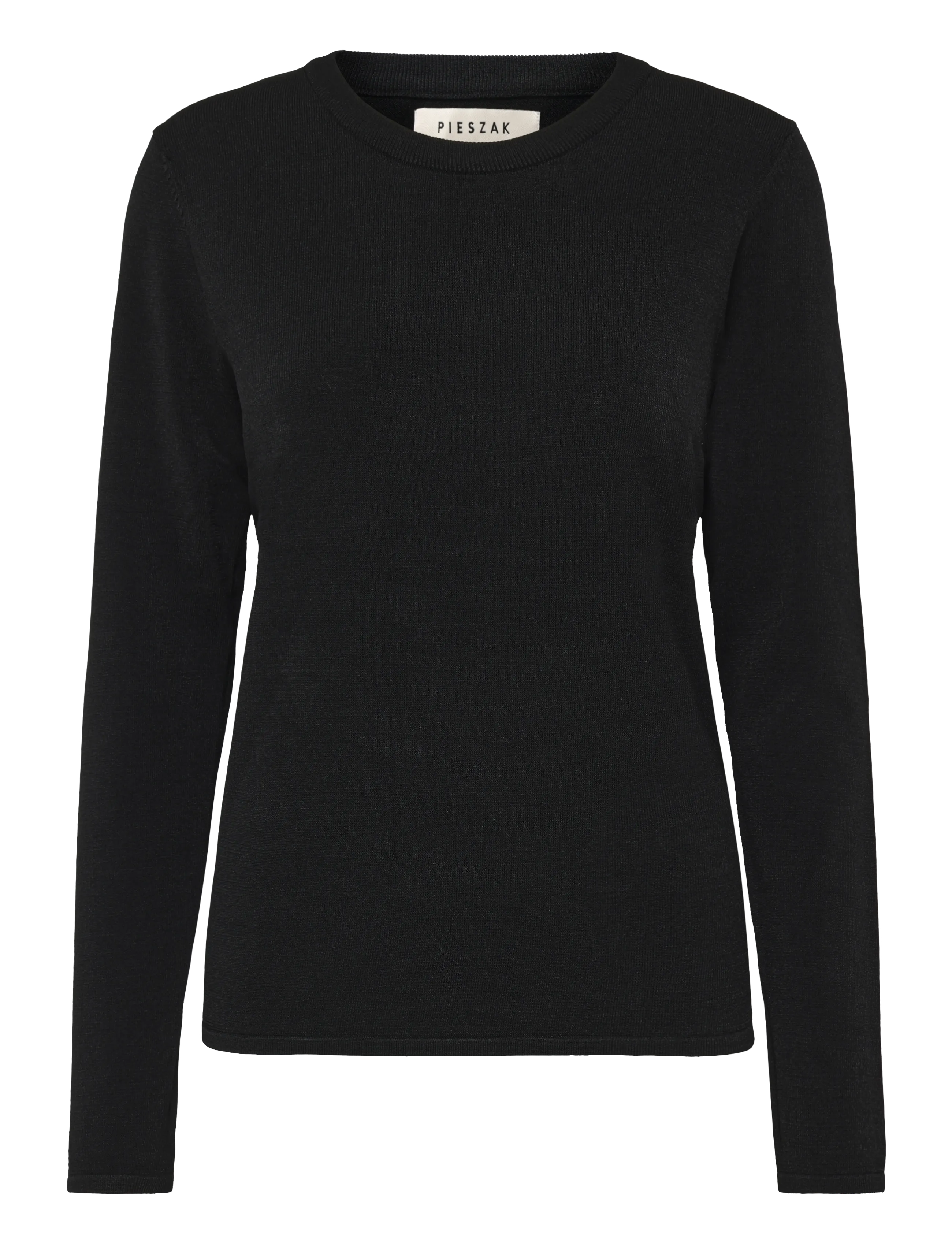 Pieszak PD-Vigga LS O-Neck Knit - Strikkevarer - BLACK / black