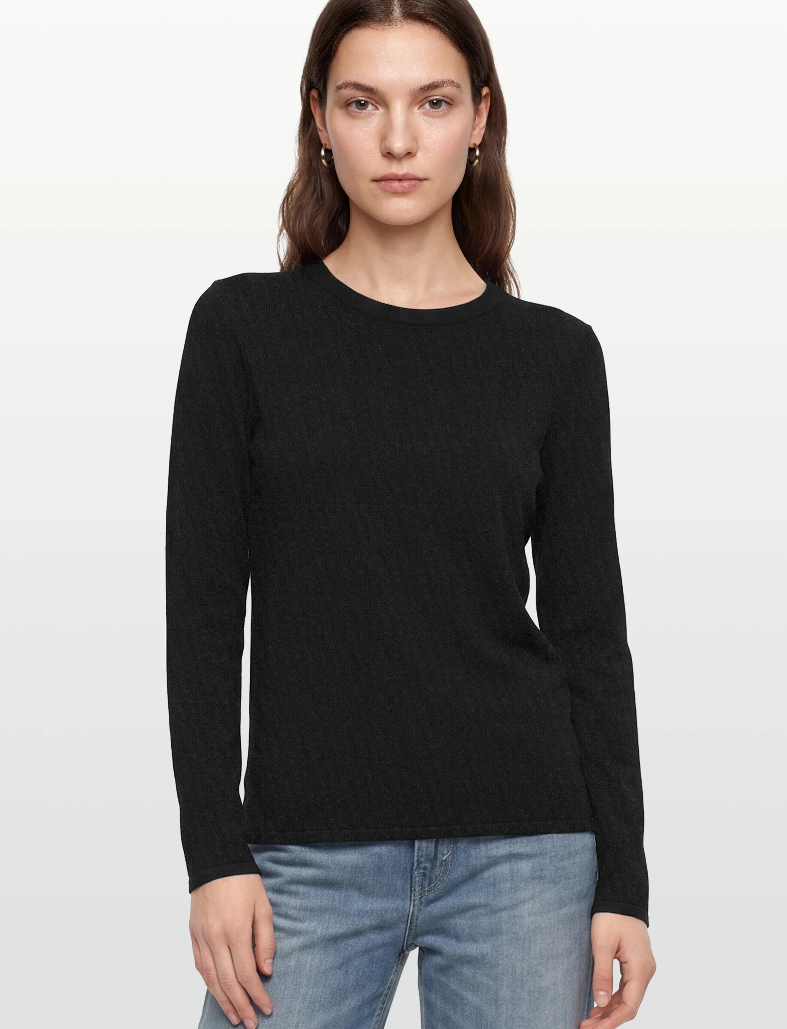 Pieszak - PD-Vigga LS O-Neck Knit - jumpers - black - 3