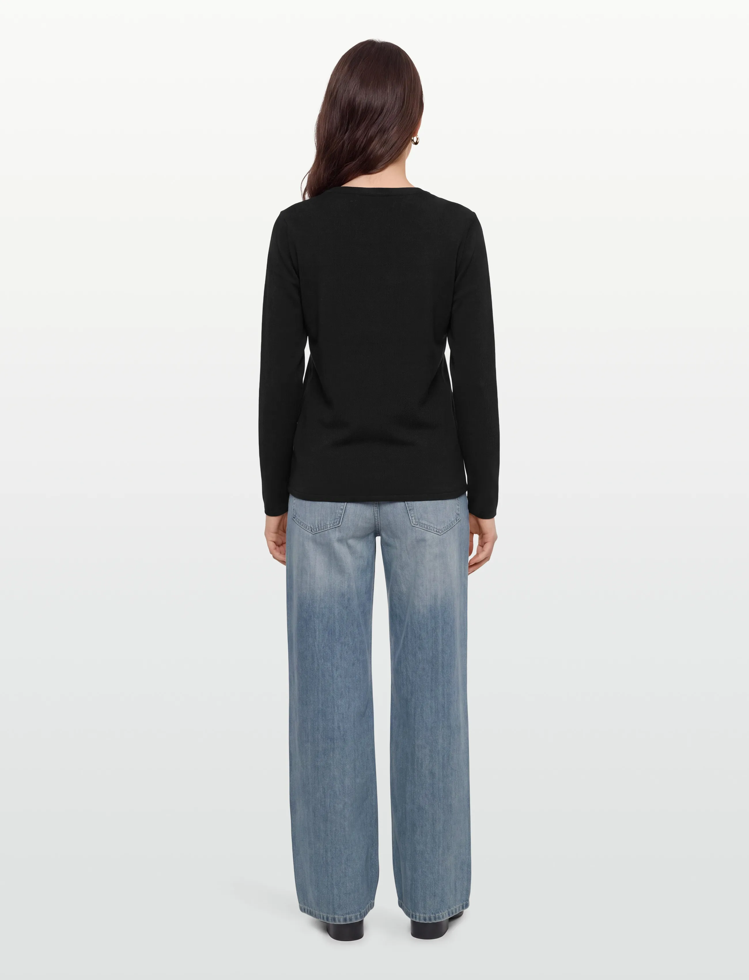 Pieszak - PD-Vigga LS O-Neck Knit - jumpers - black - 4