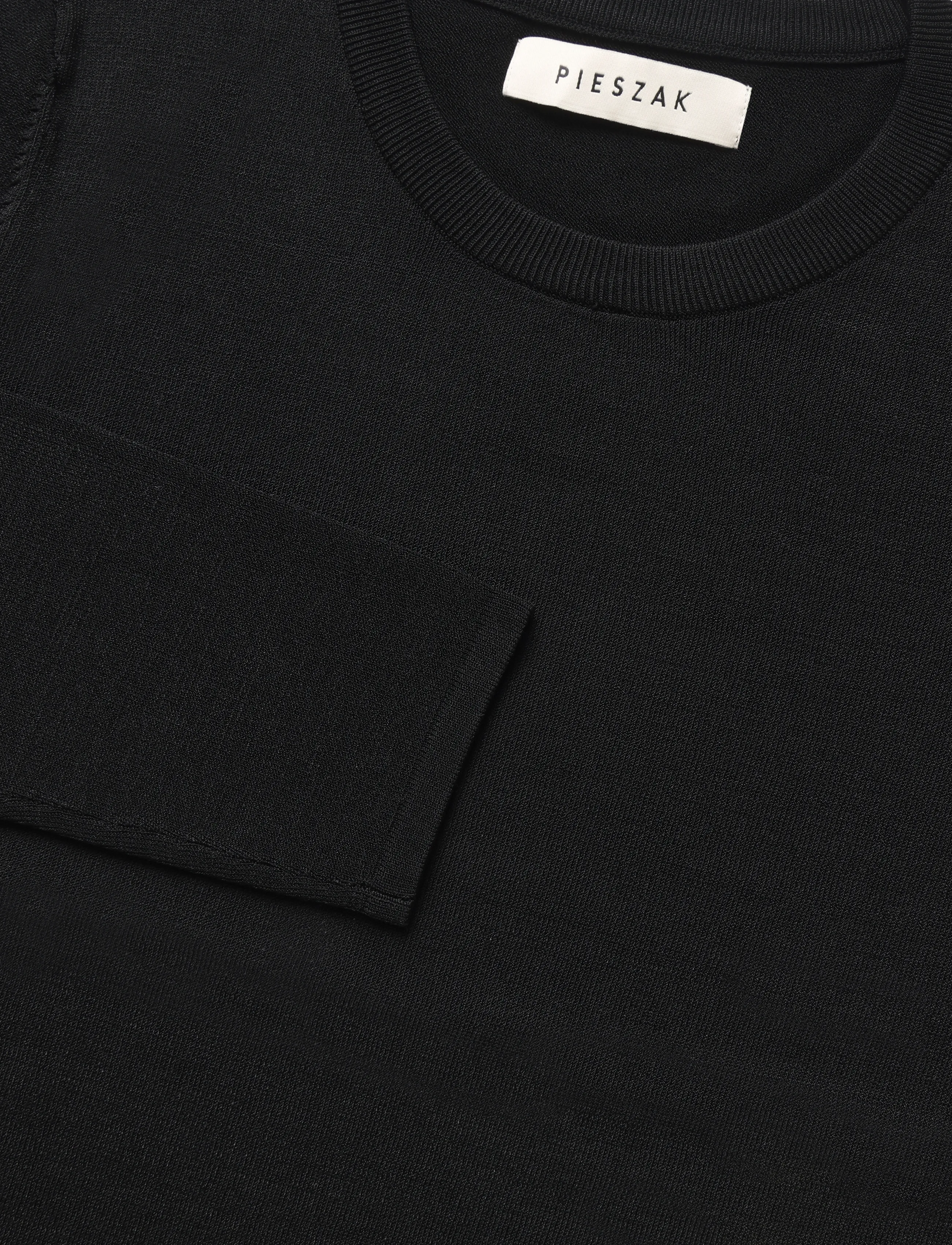 Pieszak - PD-Vigga LS O-Neck Knit - jumpers - black - 5