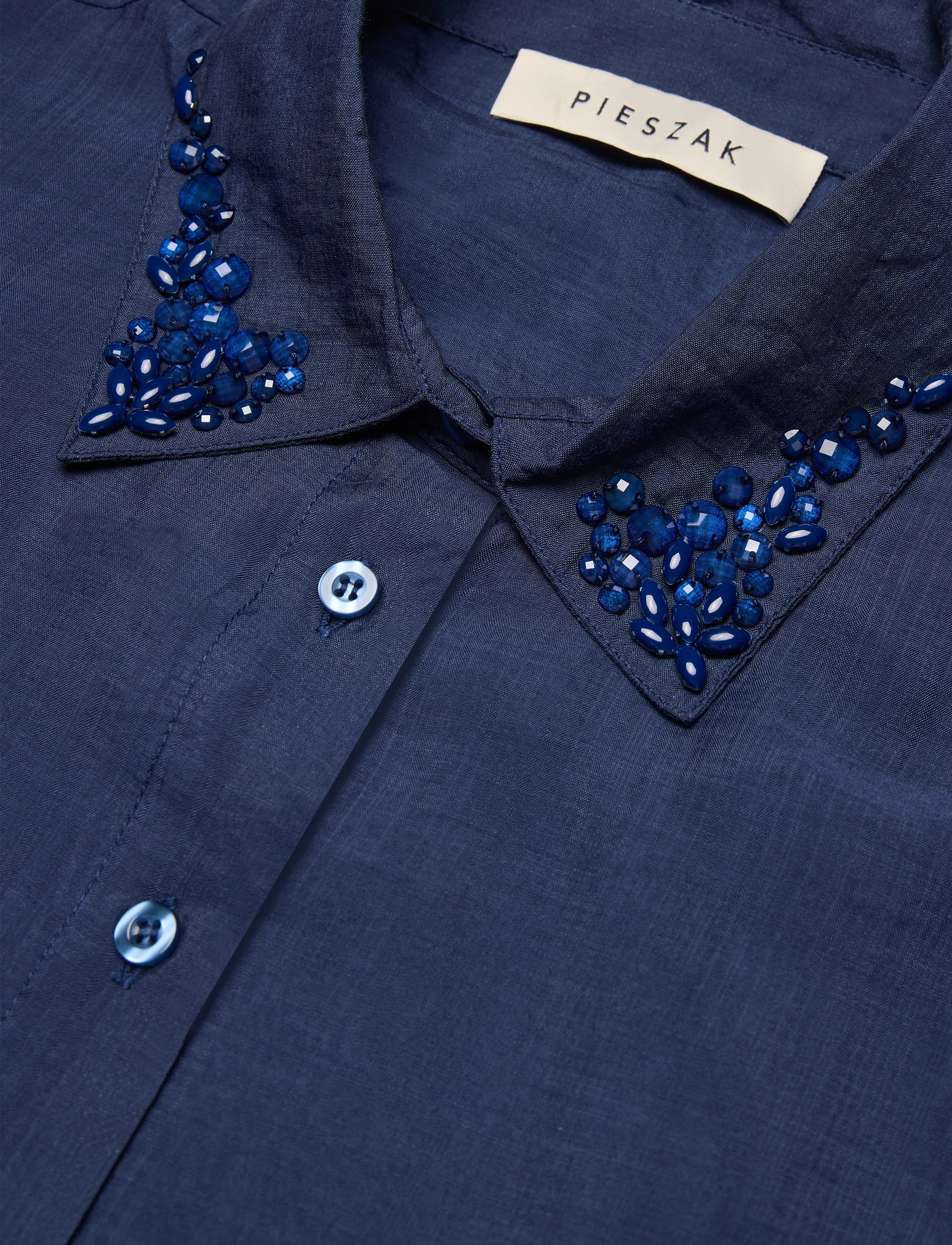 Pieszak - PD-Chris Bead Shirt - pikkade varrukatega pluusid - midnight navy - 2