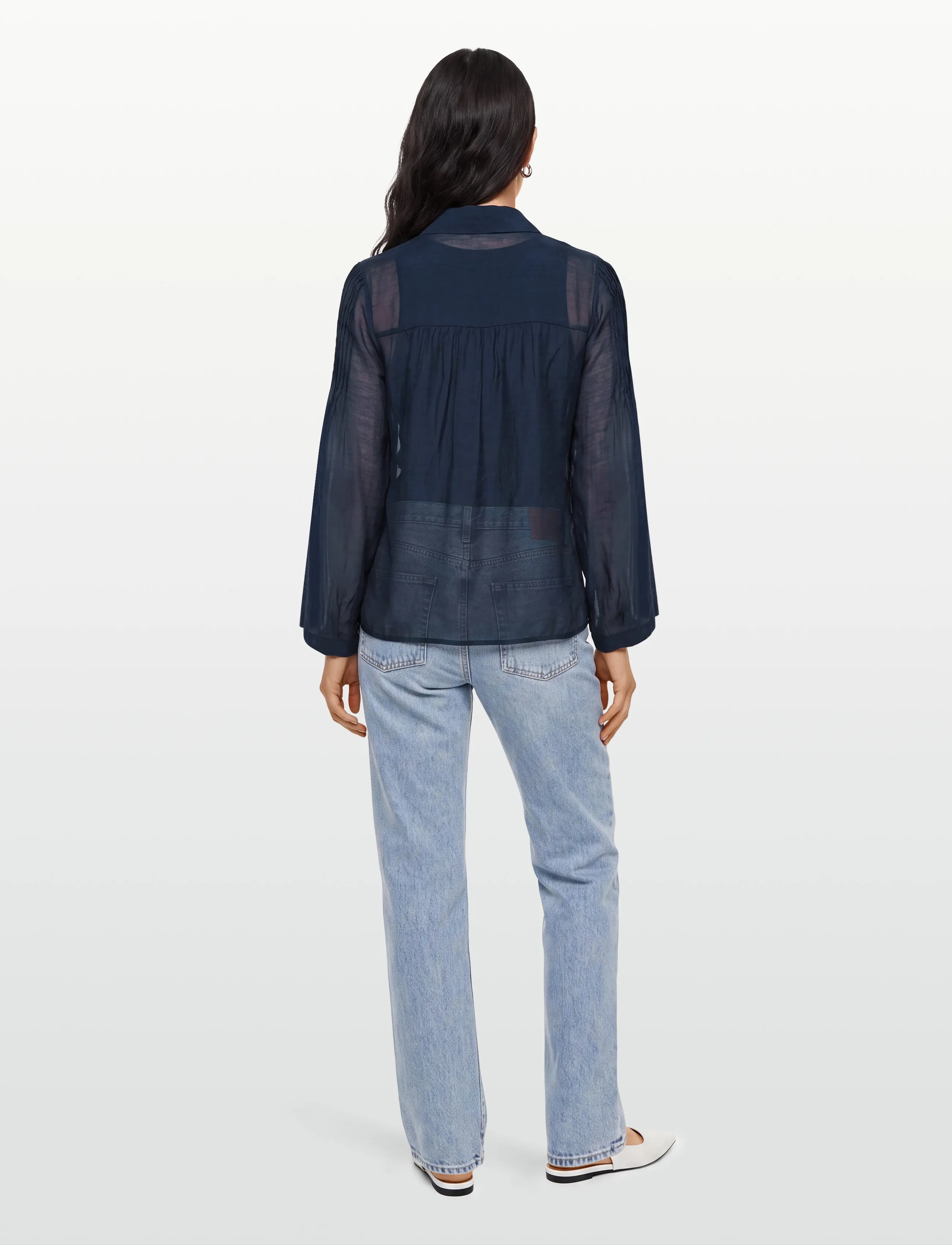 Pieszak - PD-Chris Pintuck Shirt - pikkade varrukatega pluusid - midnight navy - 4