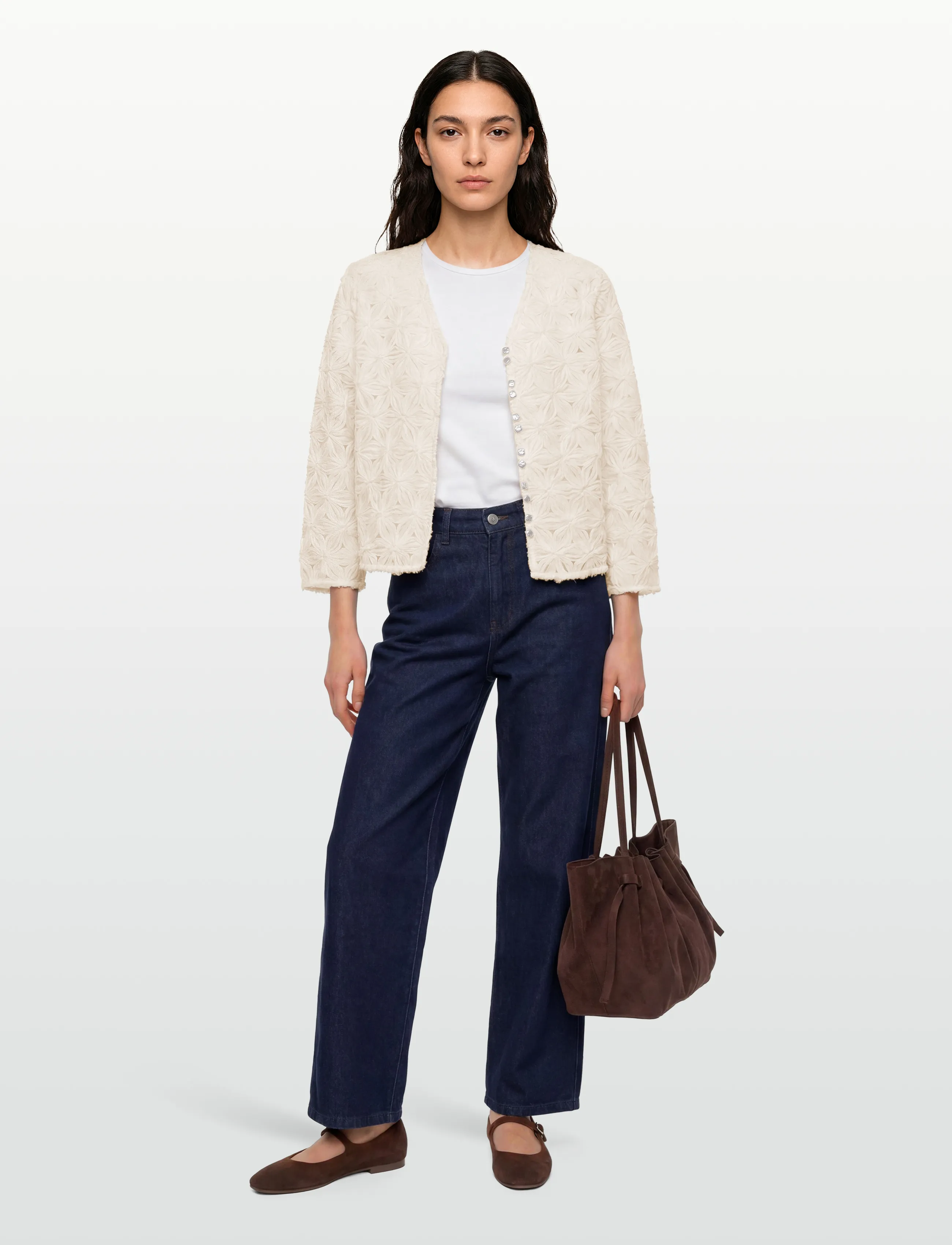 Pieszak - PD-Lexie 3D Chiffon Cardigan - kardiganid - white pearl - 0
