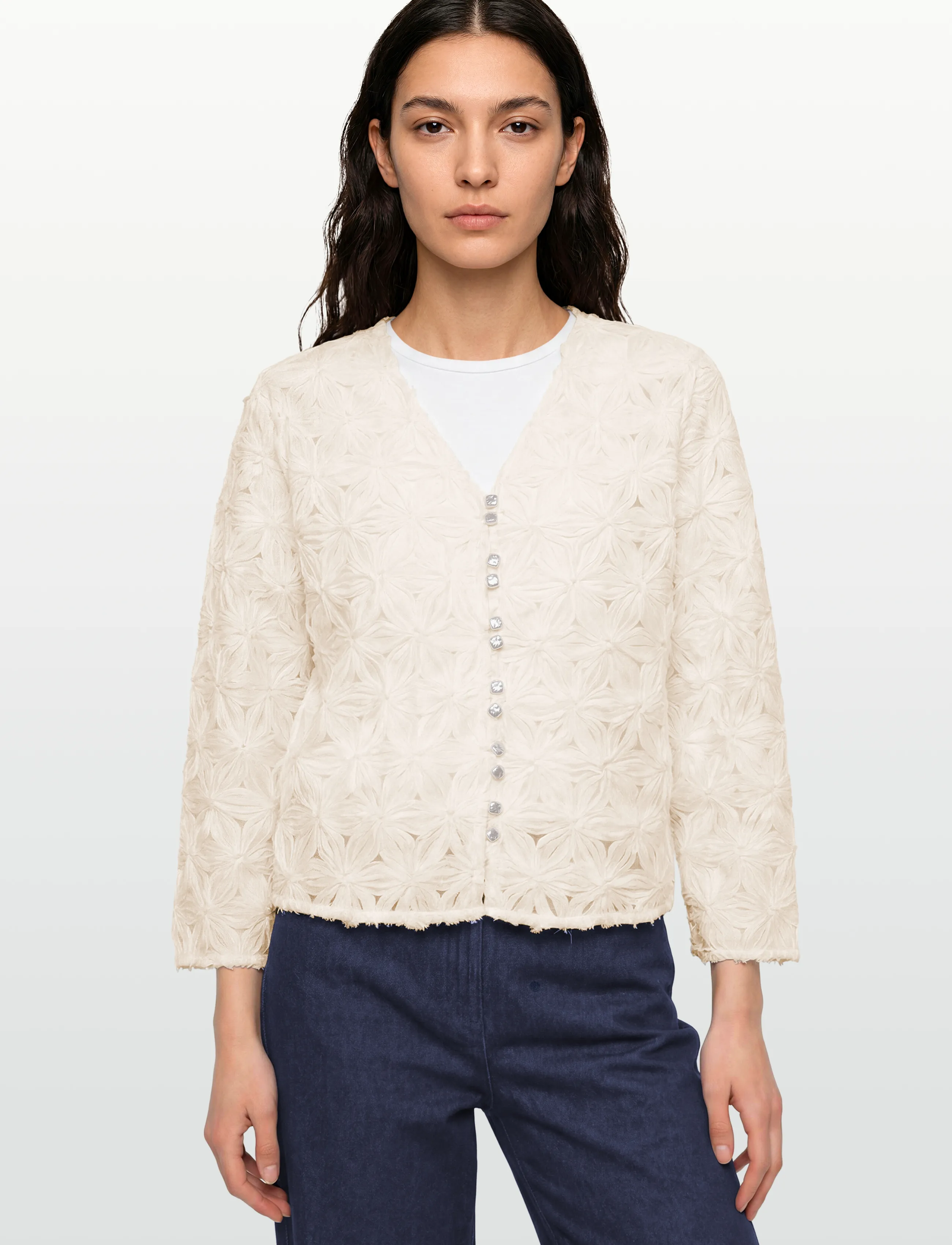 Pieszak - PD-Lexie 3D Chiffon Cardigan - kardiganid - white pearl - 3