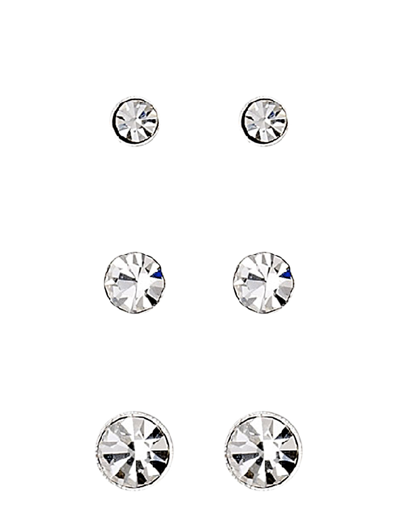 Millie 3-Pack Earrings Crystal Silver-Plated